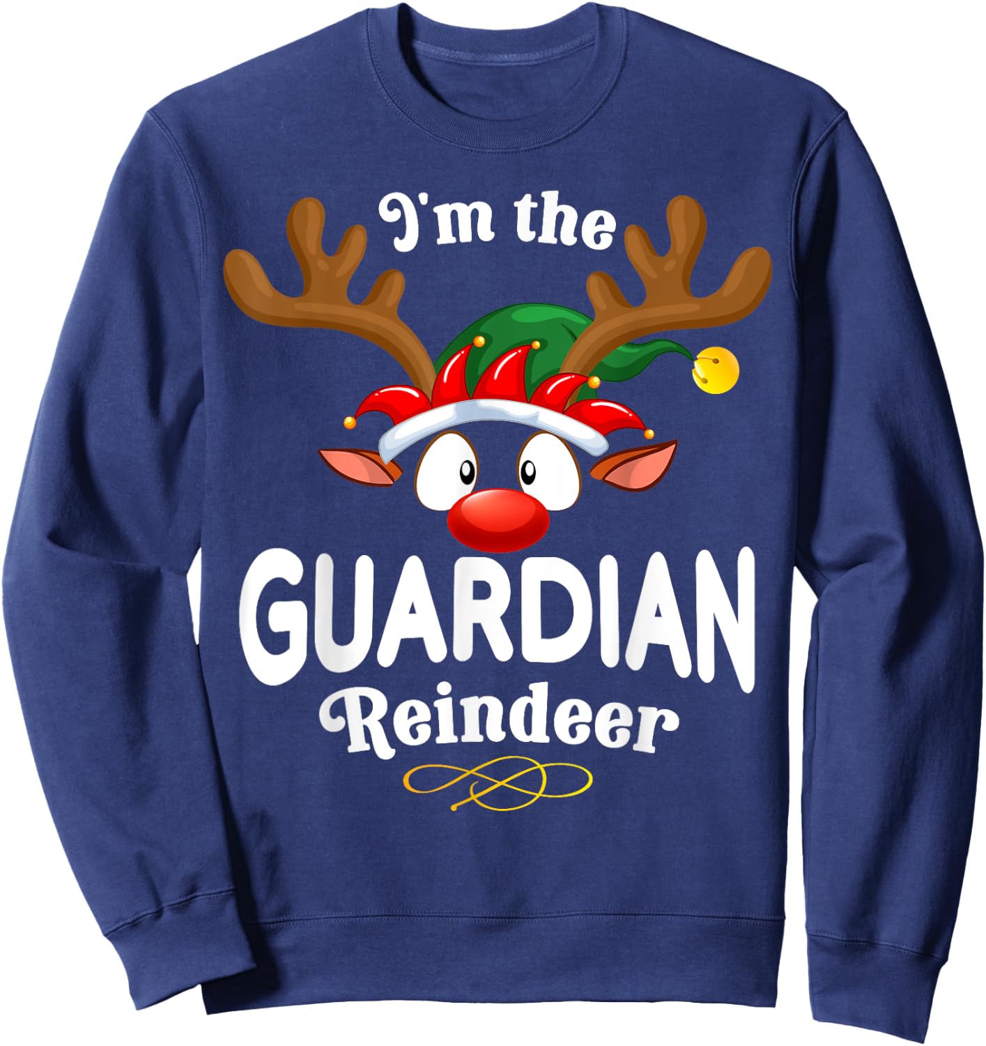 Christmas PJS Guardian Xmas Reindeer Matching Sweatshirt - Sweatshirt | Navy