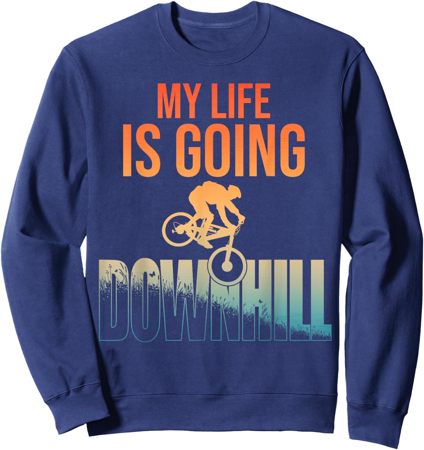 Cool Mountain Bike Art Boys Downhill Mountain Biking Sweatshirt - Sweatshirt | Navy