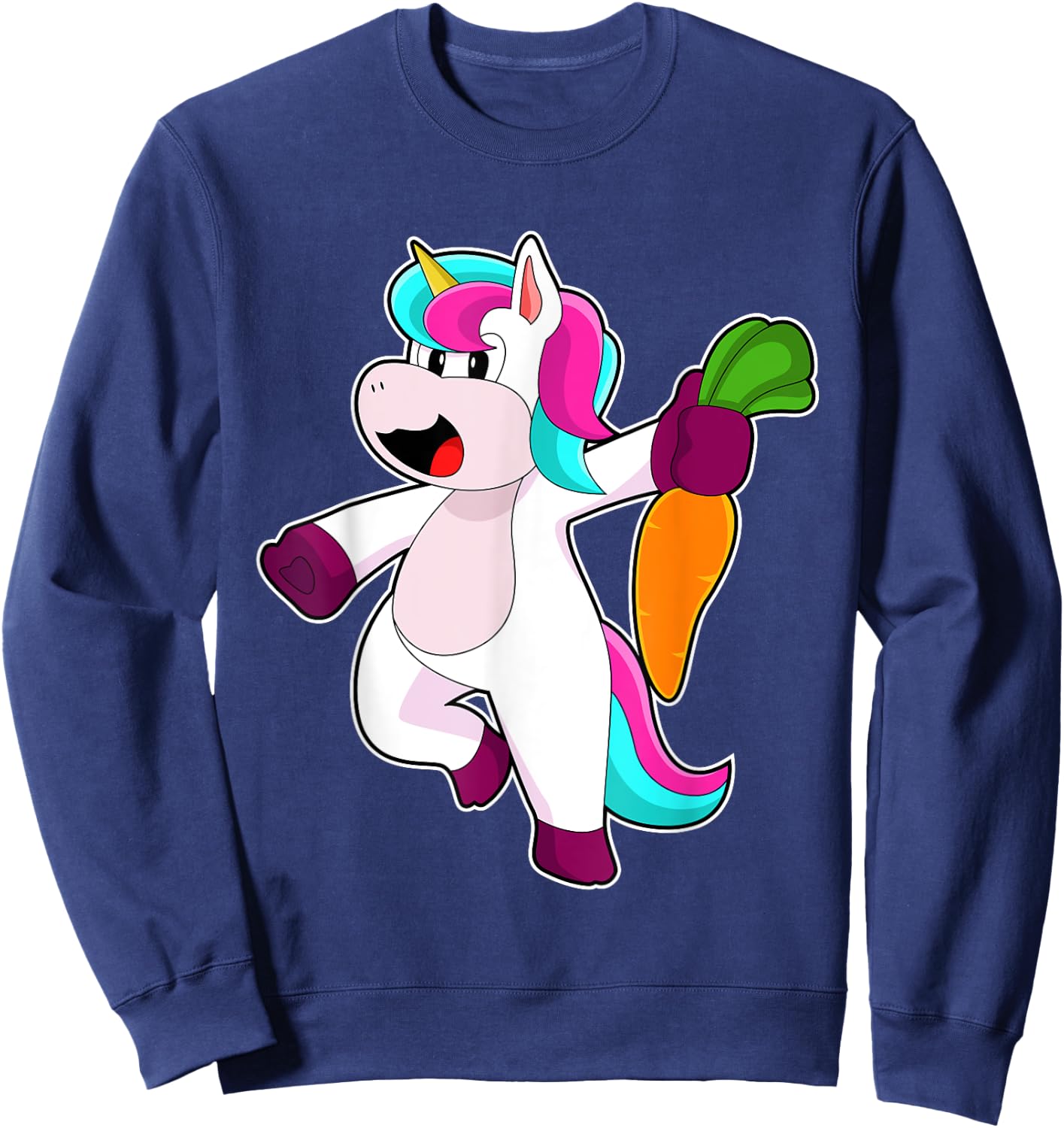 Unicorn Carrot Vegetables Sweatshirt - Sweatshirt | Navy