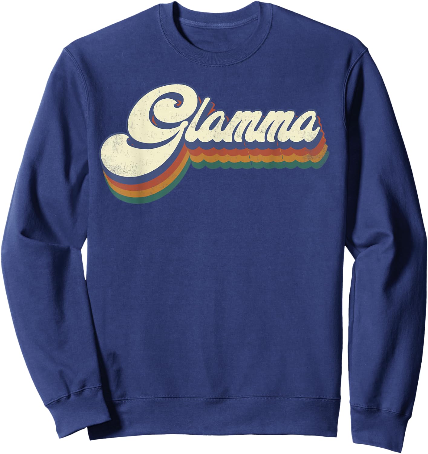 Glamma Gifts For Grandma Retro Vintage Mother's Day Glamma Sweatshirt - Sweatshirt | Navy