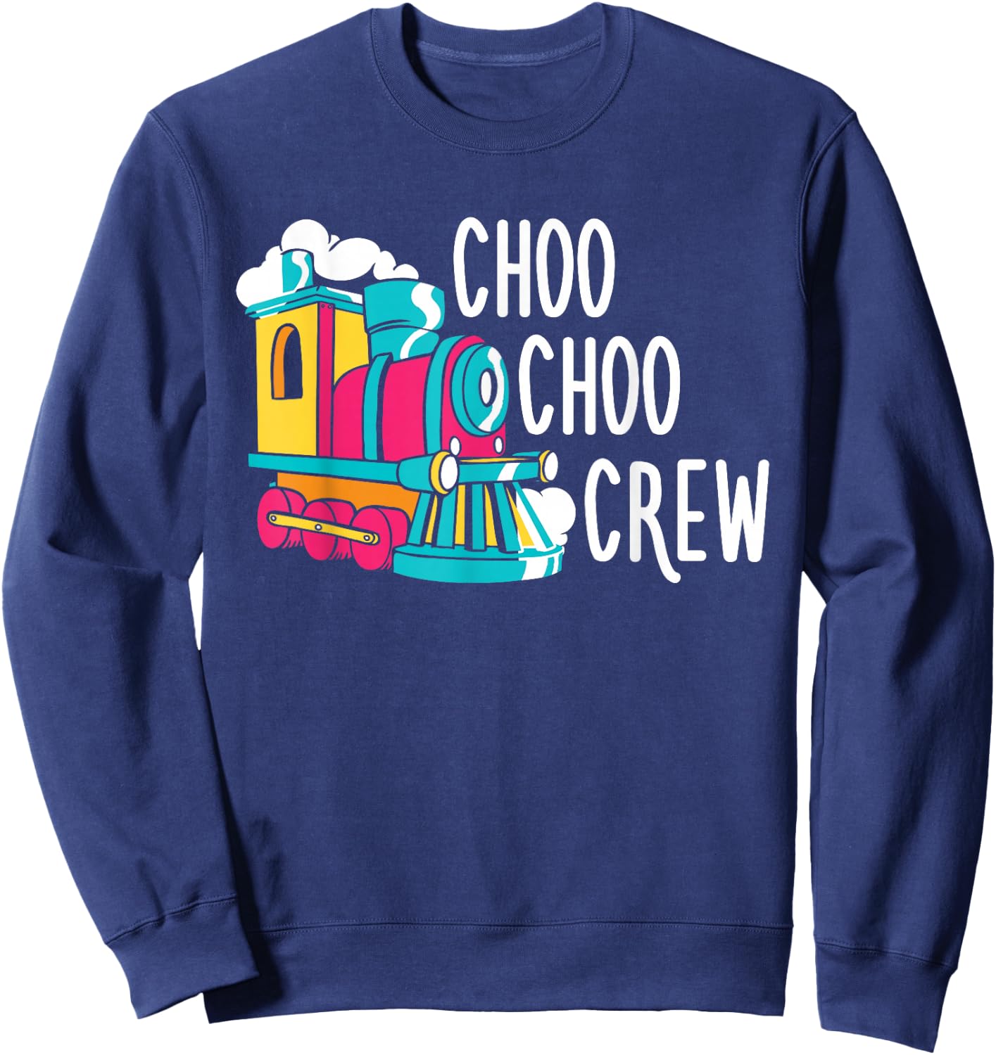 Choo Choo Crew Railway Train Birthday Sweatshirt - Sweatshirt | Navy