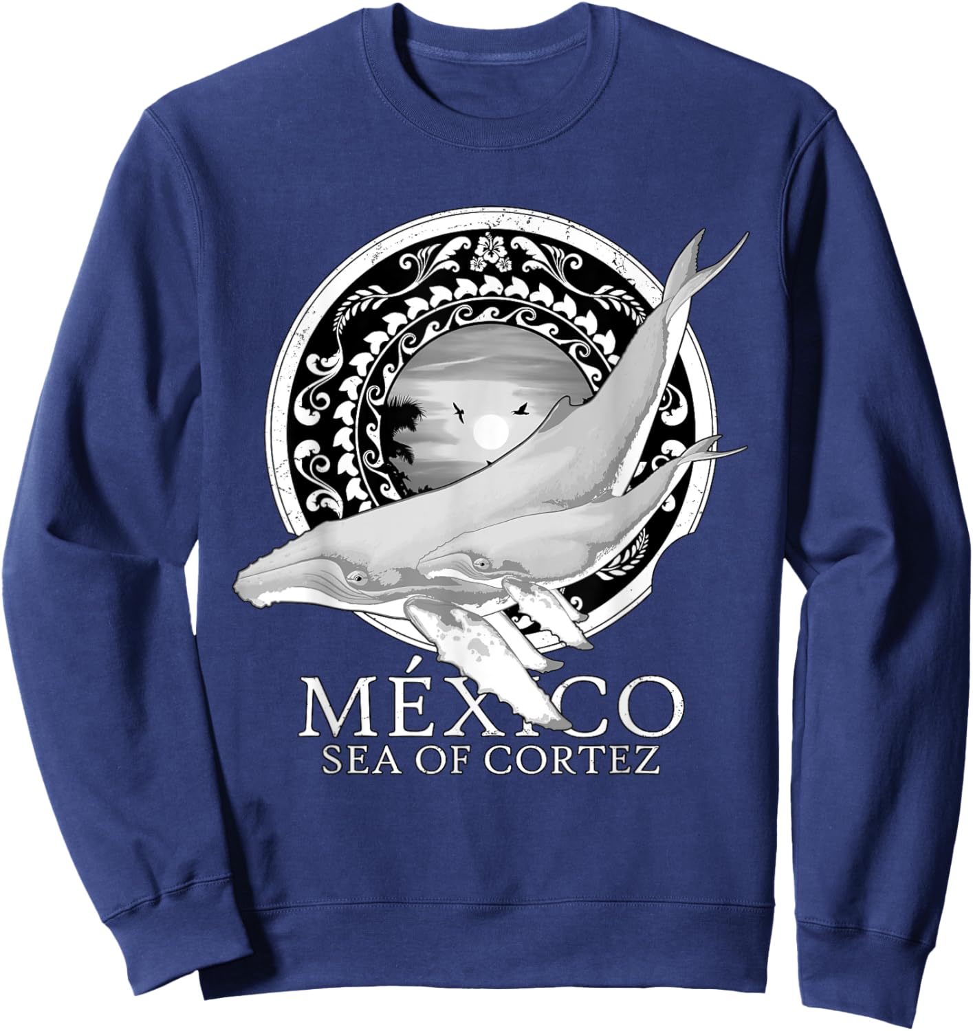 Humpback Whales Sea of Cortez Mexico Sweatshirt - Sweatshirt | Navy