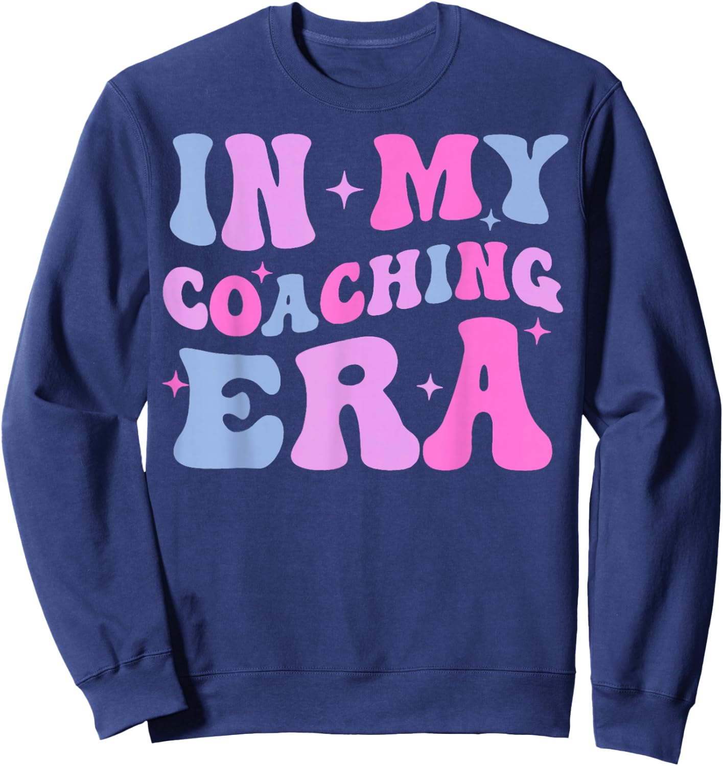 In My Coaching Era Retro Groovy Sweatshirt - Sweatshirt | Navy