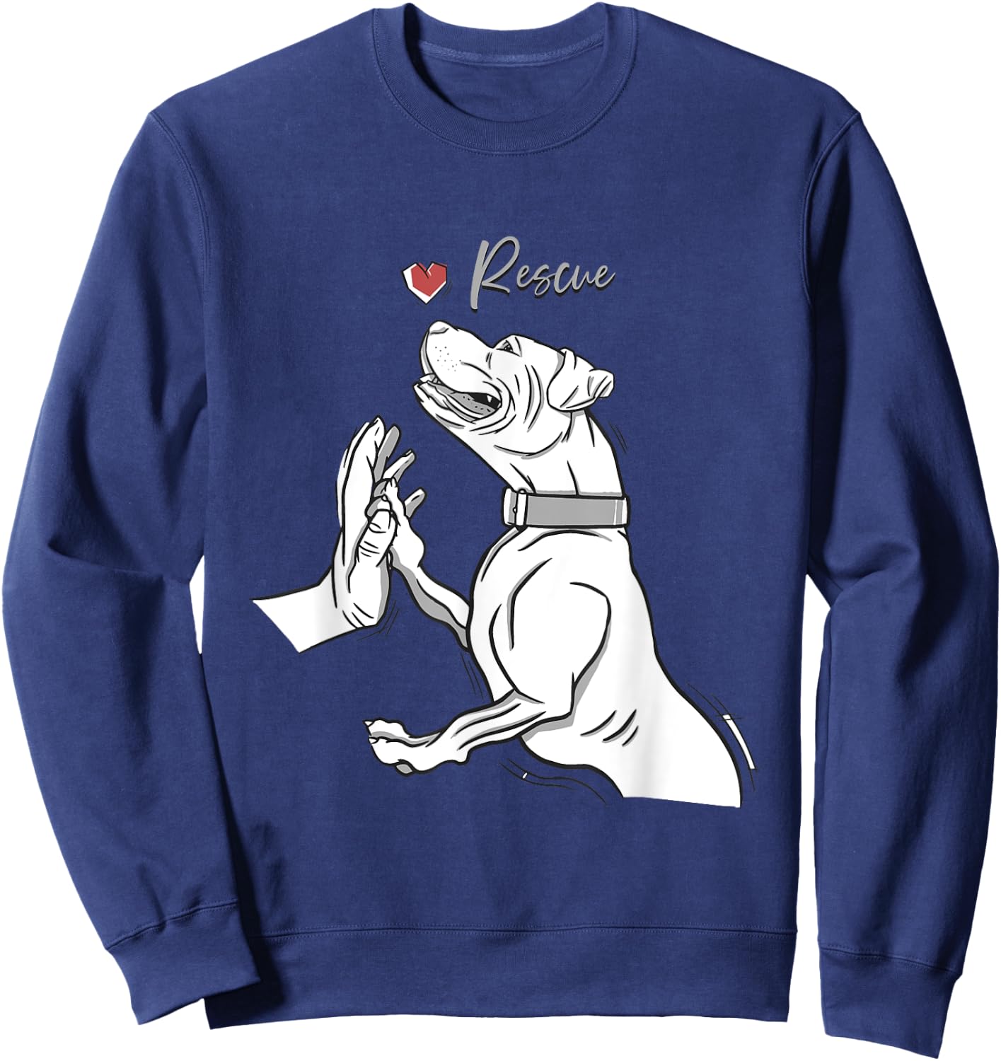 Rescue Pitbull Dogs Lover Animal Rescue Sweatshirt - Sweatshirt | Navy