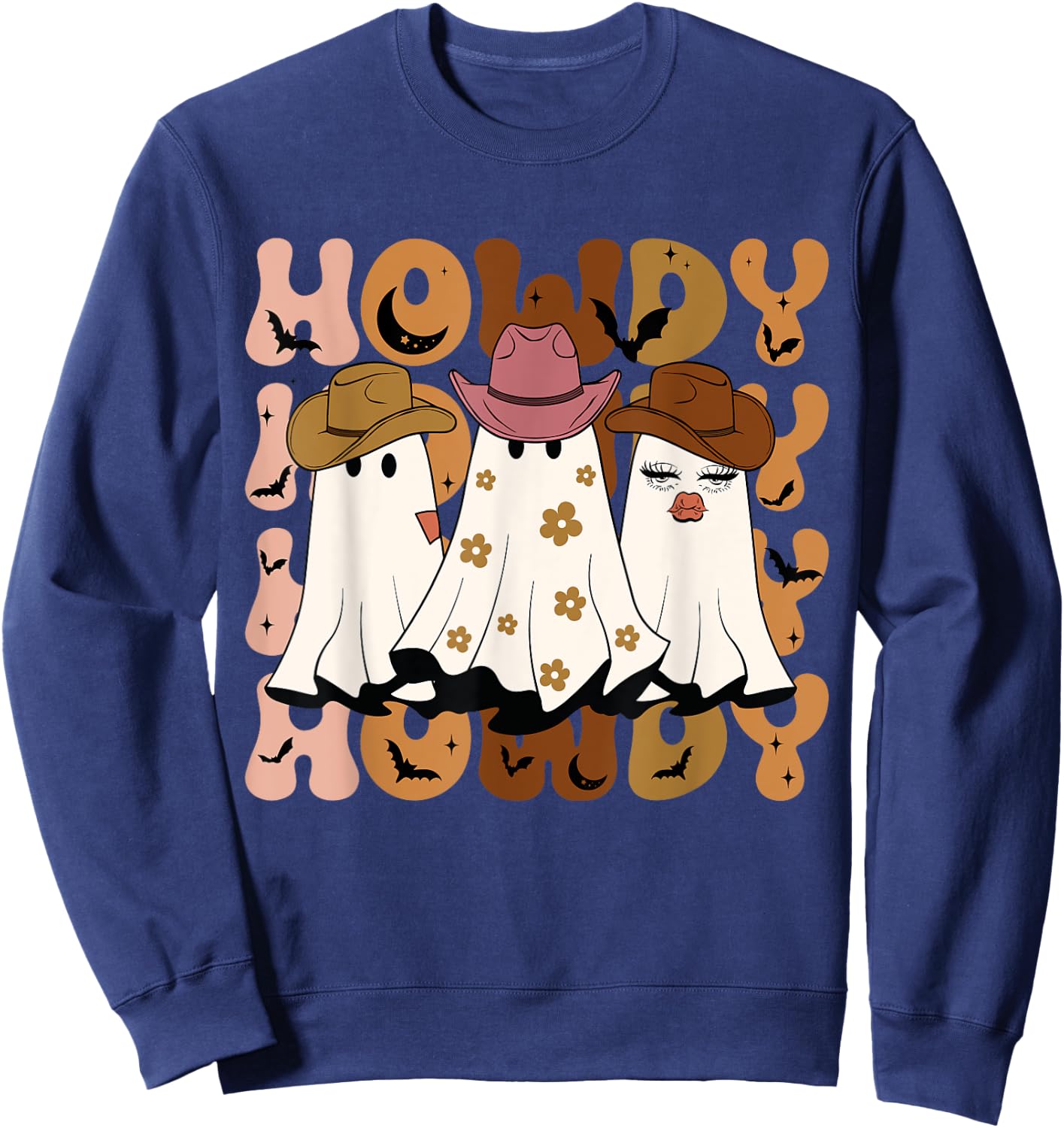Howdy Ghost Halloween Rodeo Western Howdy Cowboy Cowgirl Sweatshirt - Sweatshirt | Navy