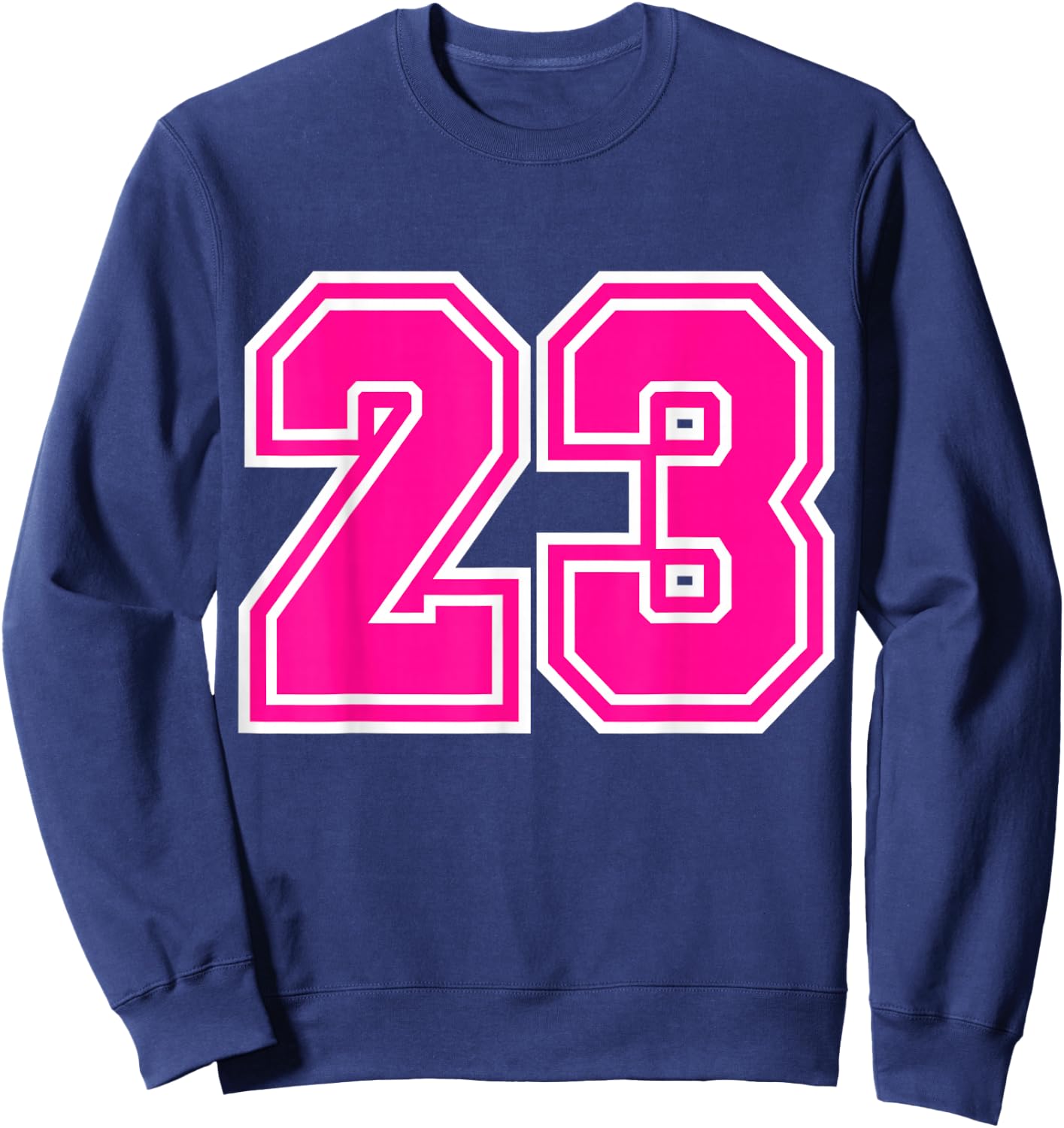 Number #23 Pink Sports Team Sweatshirt - Sweatshirt | Navy