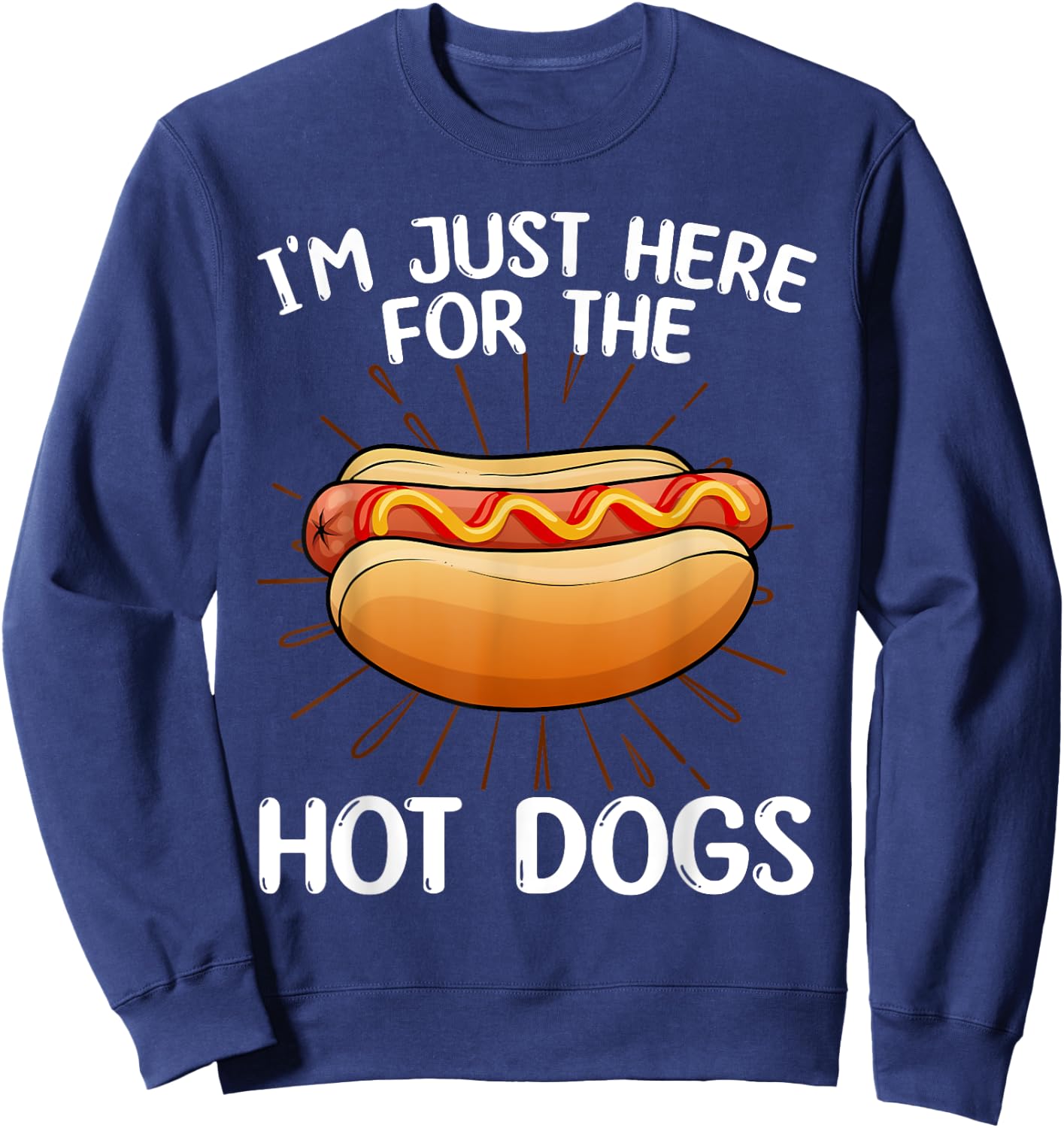 Funny Hotdog Women Kids Food Hot Dog Lovers Foodie Sweatshirt - Sweatshirt | Navy