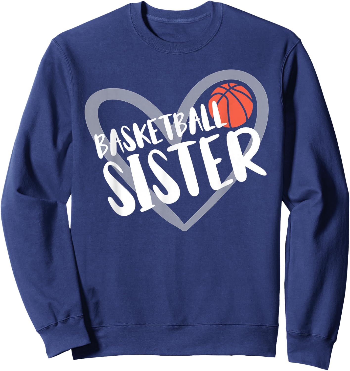 Basketball Sister Heart Sweatshirt - Sweatshirt | Navy
