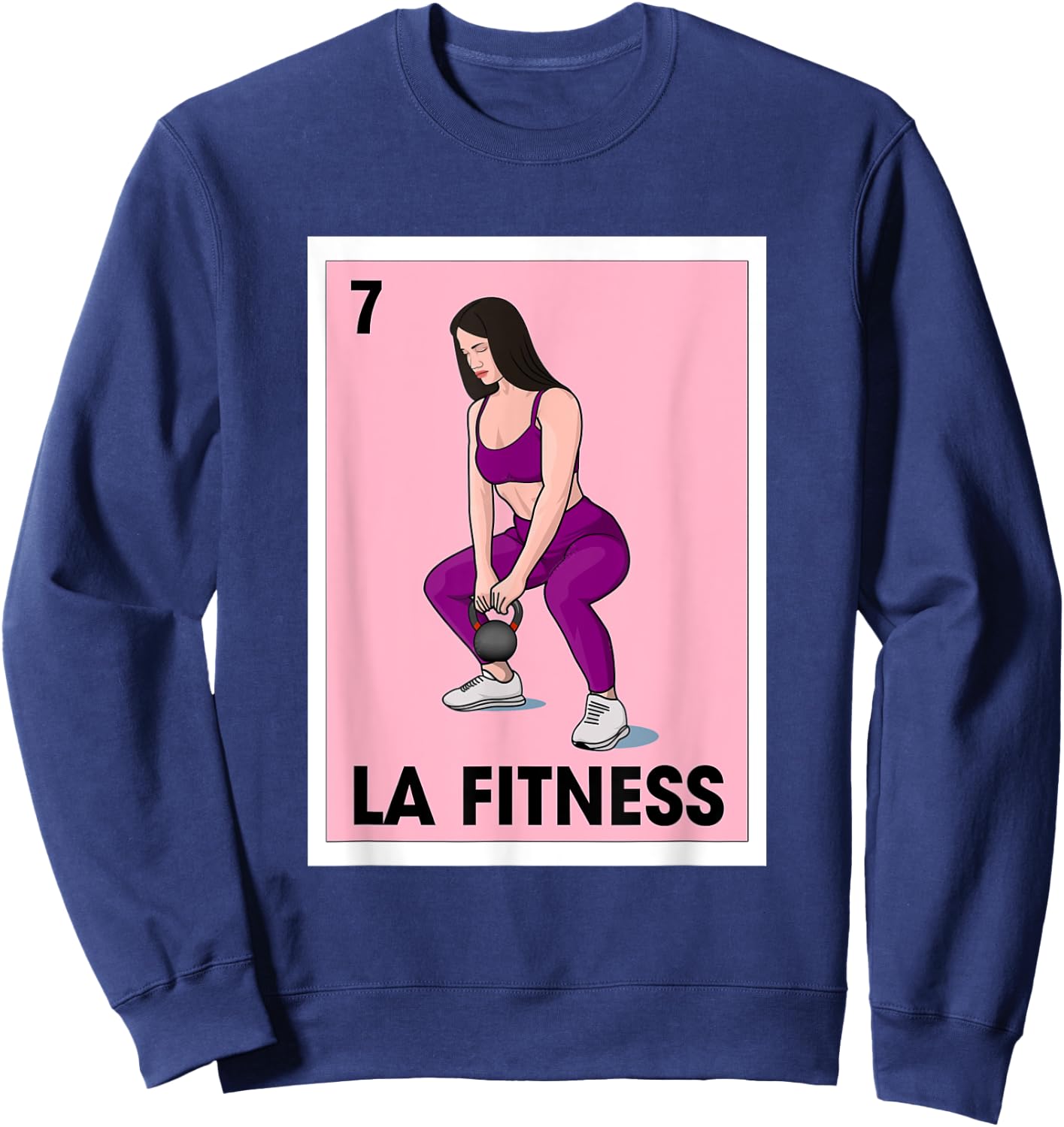 La Fitness Mexican Bingo Card Game Workout Gym Exercise Sweatshirt - Sweatshirt | Navy