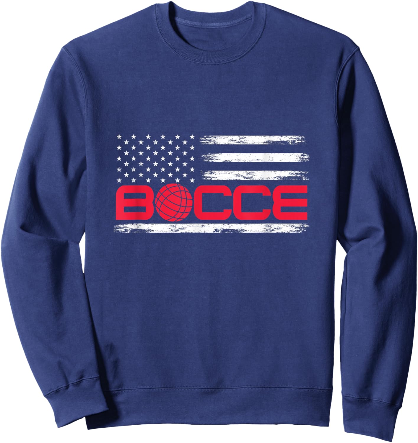 Bocce Ball American USA Flag Bocci Player 4th July Women Girls Kids Men Sweatshirt - Sweatshirt | Navy