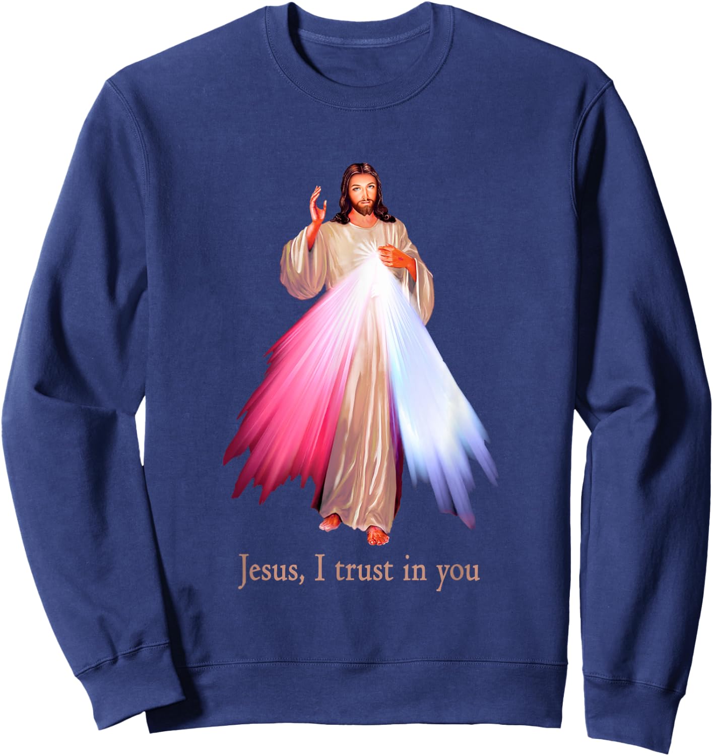 Divine Mercy Jesus I trust in You Sweatshirt - Sweatshirt | Navy