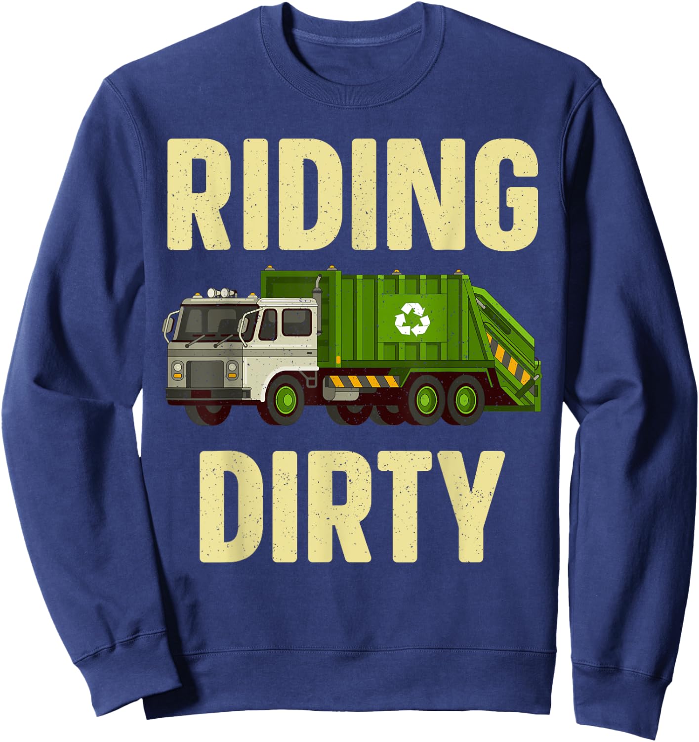 Funny Garbage Truck Art For Toddler Boys Trash Garbage Truck Sweatshirt - Sweatshirt | Navy