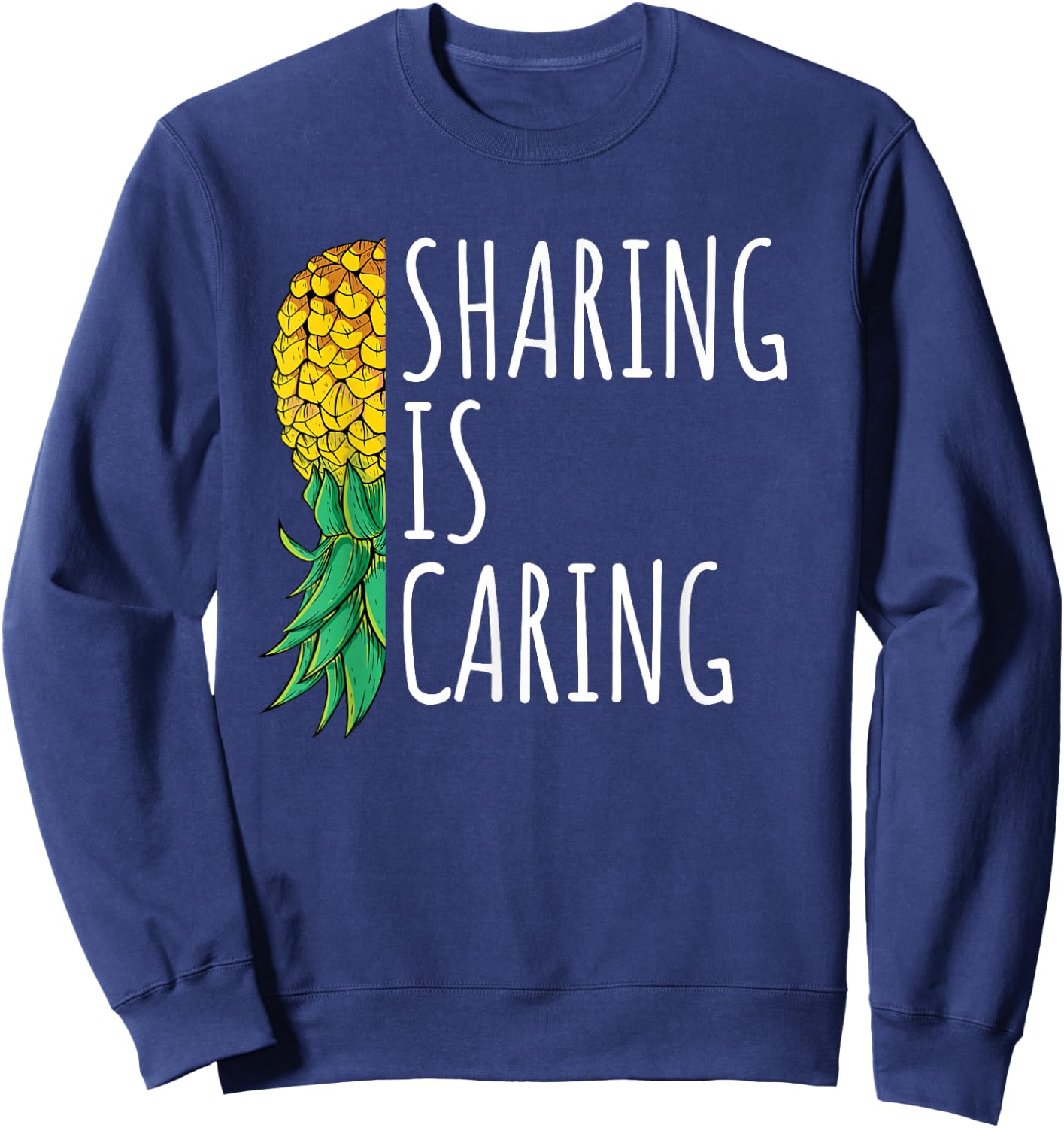 Vintage Sharing is Caring Upside Down Pineapple Swinger Sweatshirt - Sweatshirt | Navy