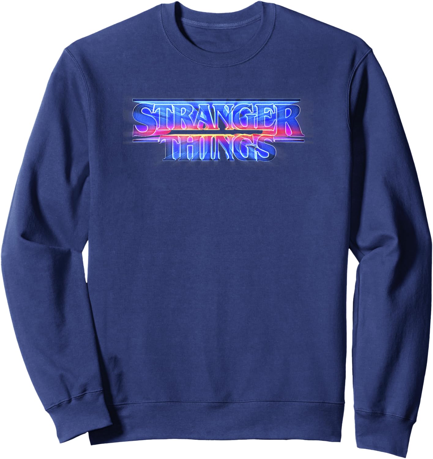 Stranger Things 80's TV Retro Title Logo Sweatshirt - Sweatshirt | Navy