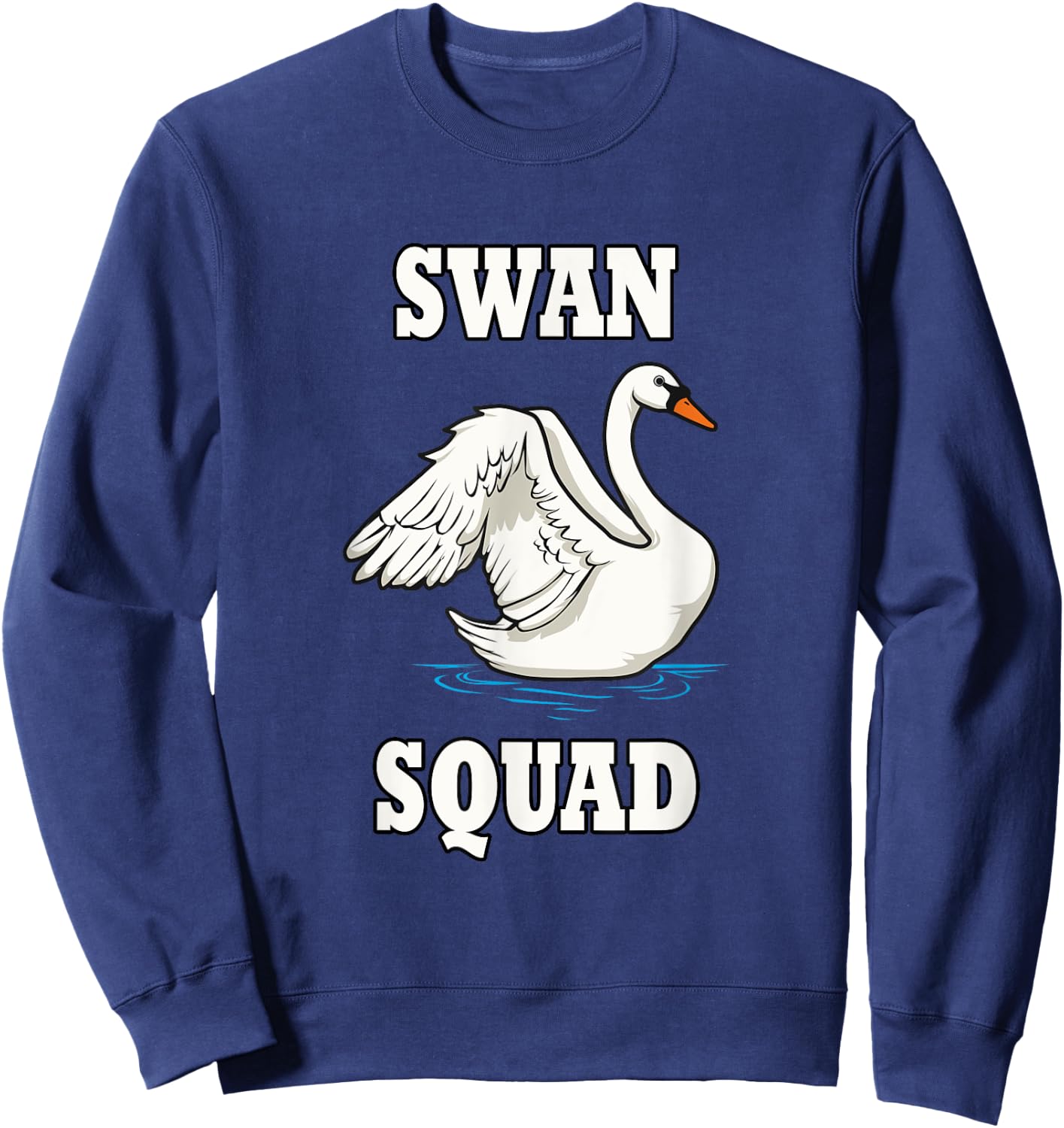 Swan Wildlife Animals Ironic Angry Swans Sweatshirt - Sweatshirt | Navy