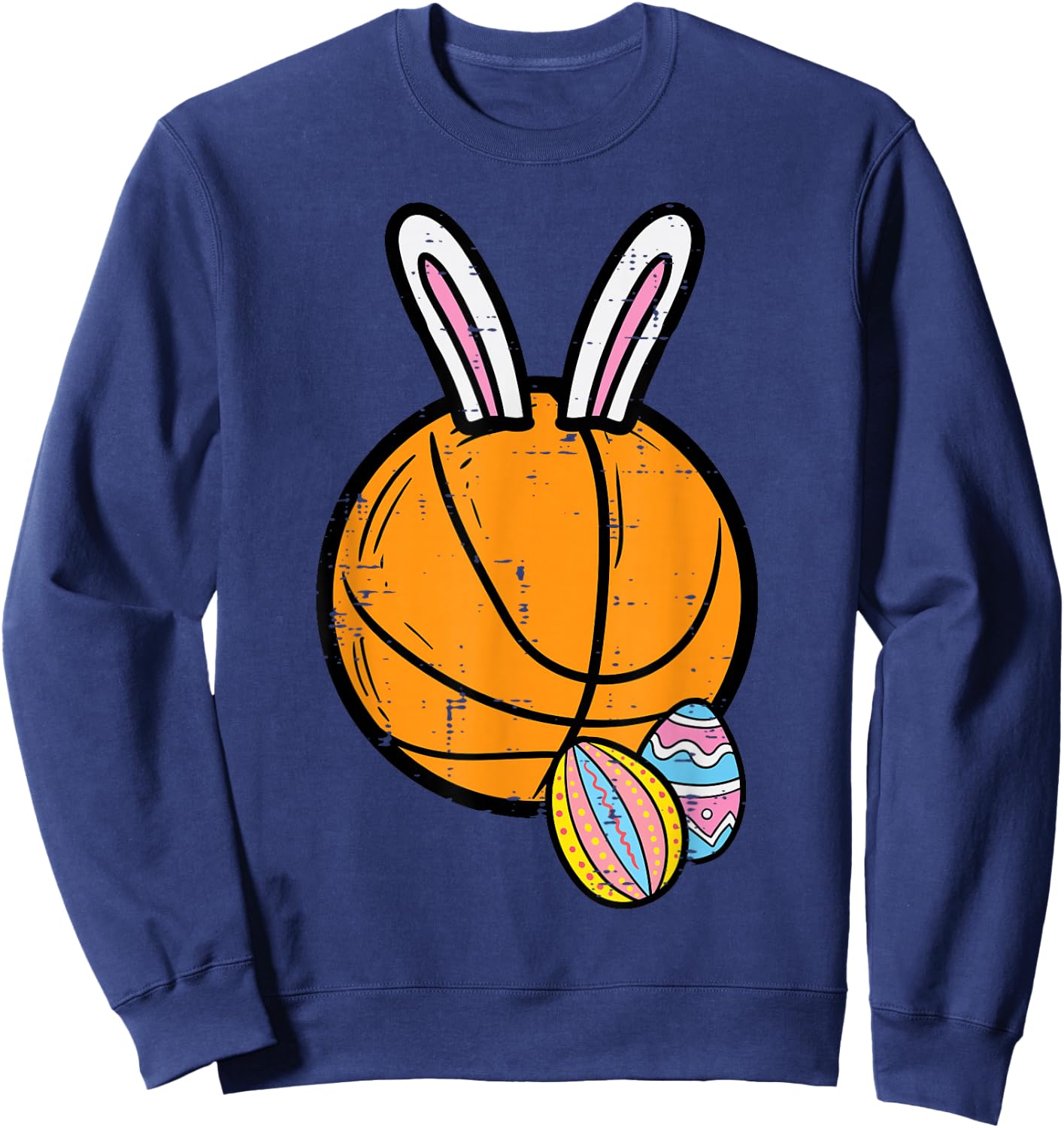 Easter Basketball Bunny Rabbit Sports Men Boys Kids Teens Sweatshirt - Sweatshirt | Navy