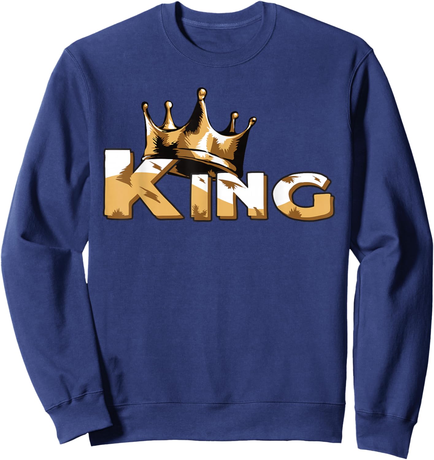Crown with Writing King Sweatshirt - Sweatshirt | Navy