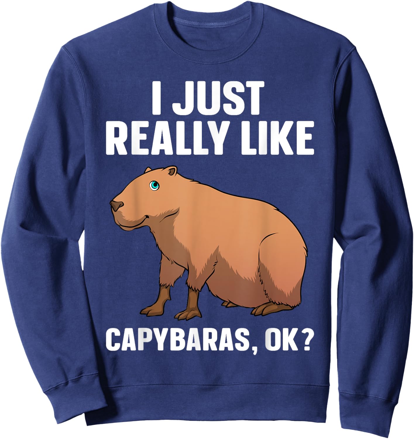 Cool Capybara Art Women Kids Rodent Animal Capybara Sweatshirt - Sweatshirt | Navy