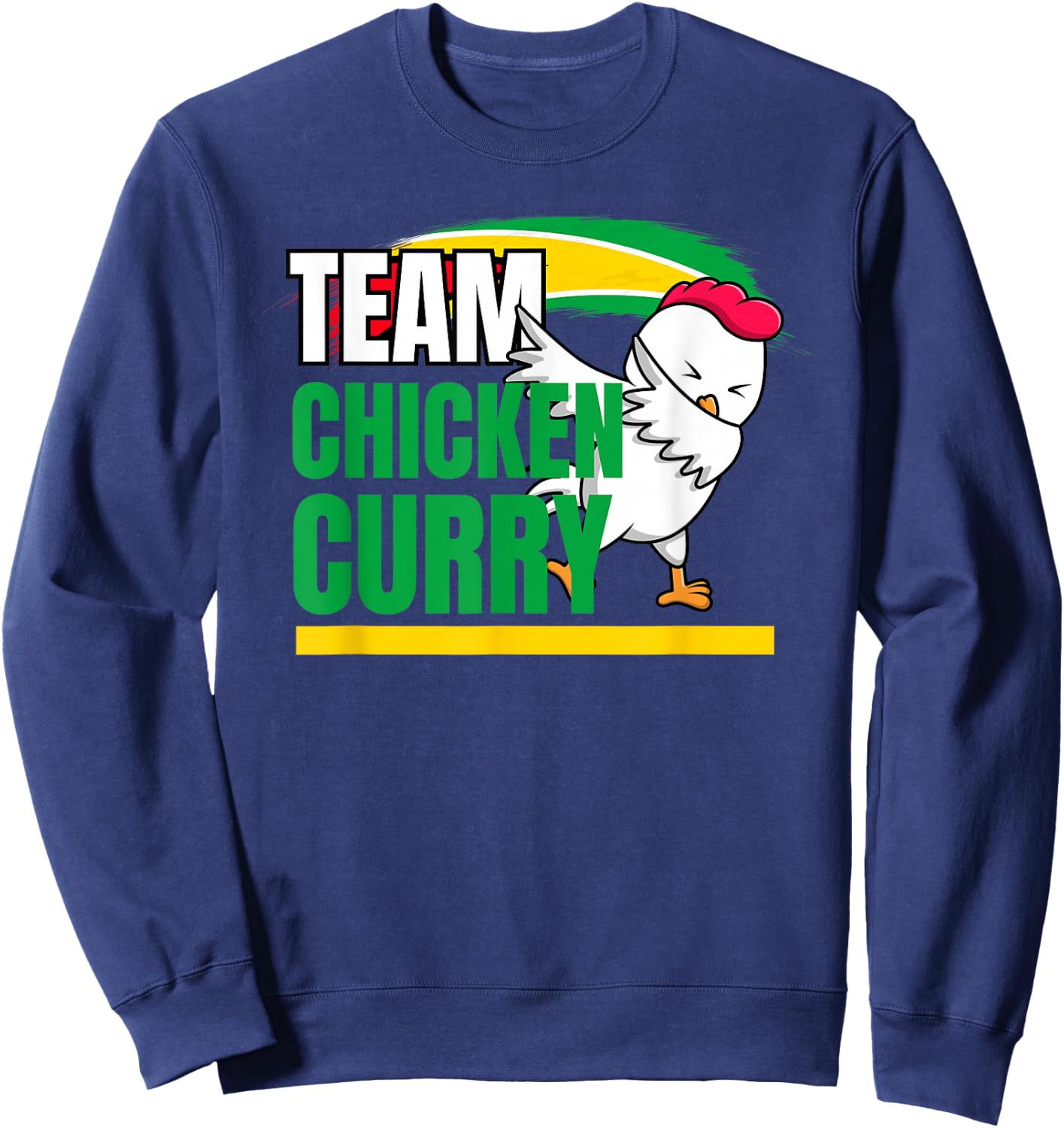 Caribbean Cricket Apparel - Guyana & Trinidad Patriotic Cricket - Black - Small - Short Sleeve - - Regular Fit - Cotton 65% Polyester 35% Sweatshirt - Sweatshirt | Navy
