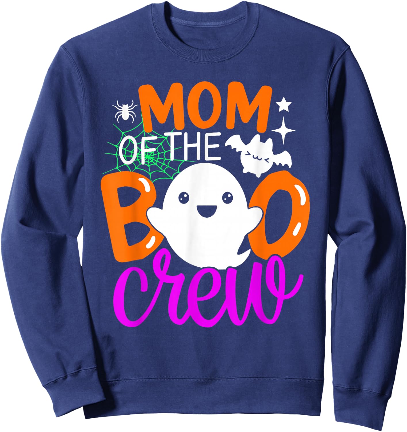 Mom Of The Boo Crew Funny Halloween Family Matching Sweatshirt - Sweatshirt | Navy