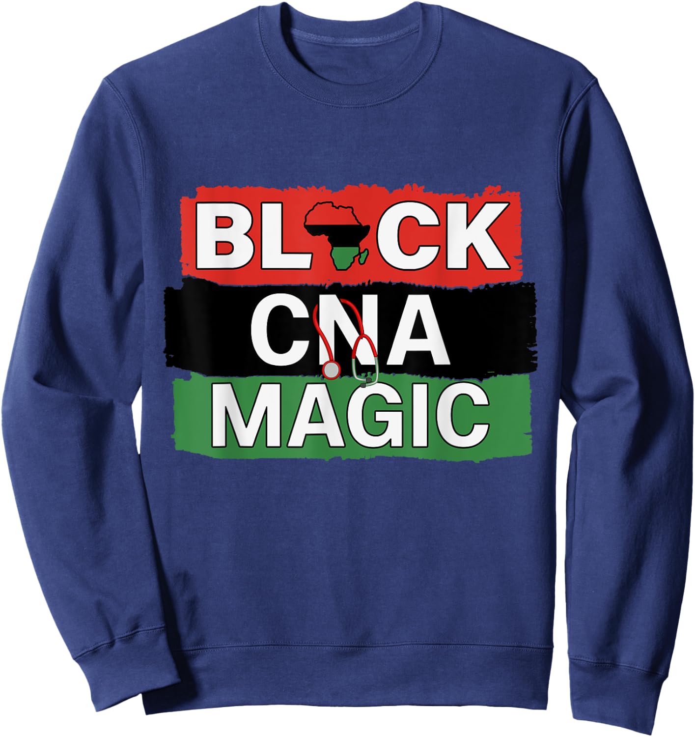 Black Nurse CNA Magic African American Nurses Melanin Pride Sweatshirt - Sweatshirt | Navy
