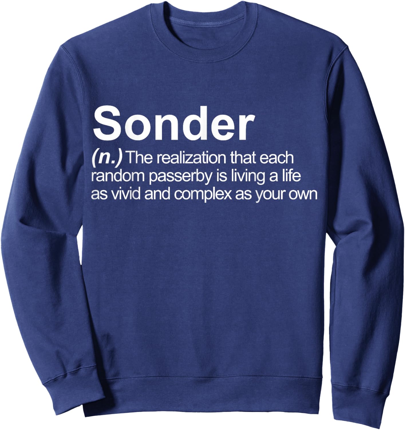 Sonder Funny Word Definition Vocabulary Typewriter Poetry Ah Sweatshirt - Sweatshirt | Navy