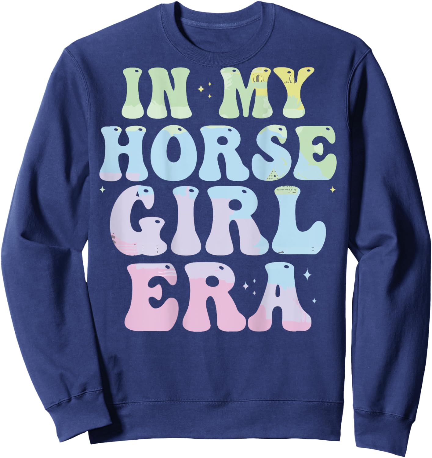 In my horse girl era Equestrian Horse Riding girls (on back) Sweatshirt - Sweatshirt | Navy