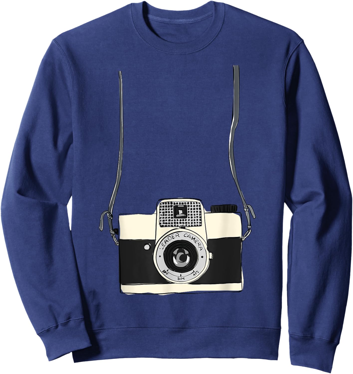 Fake Tourist Camera Holiday Vacation Photographer Funny Sweatshirt - Sweatshirt | Navy
