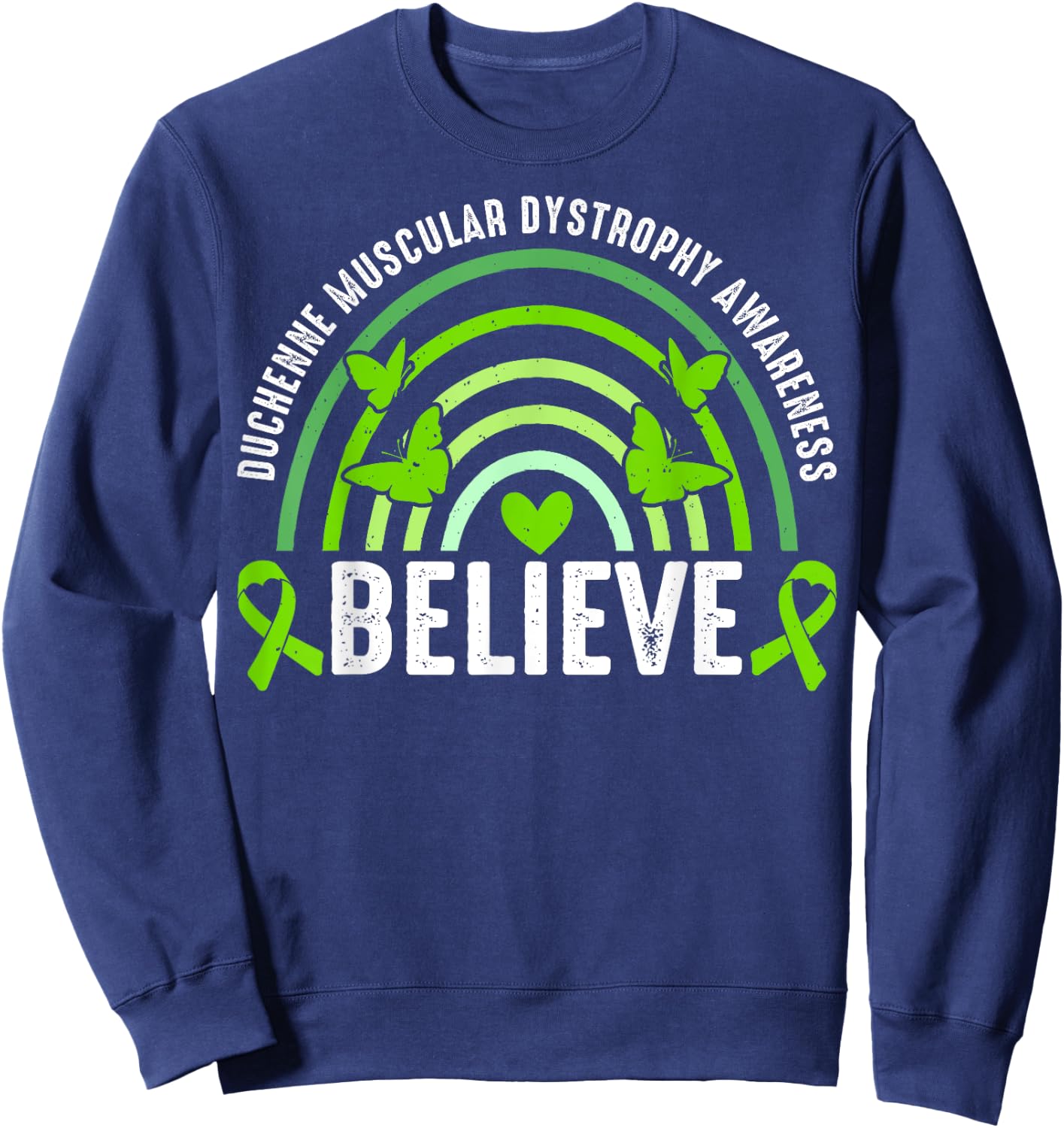 Duchenne Muscular Dystrophy Awareness Wear Green For Nephew Sweatshirt - Sweatshirt | Navy