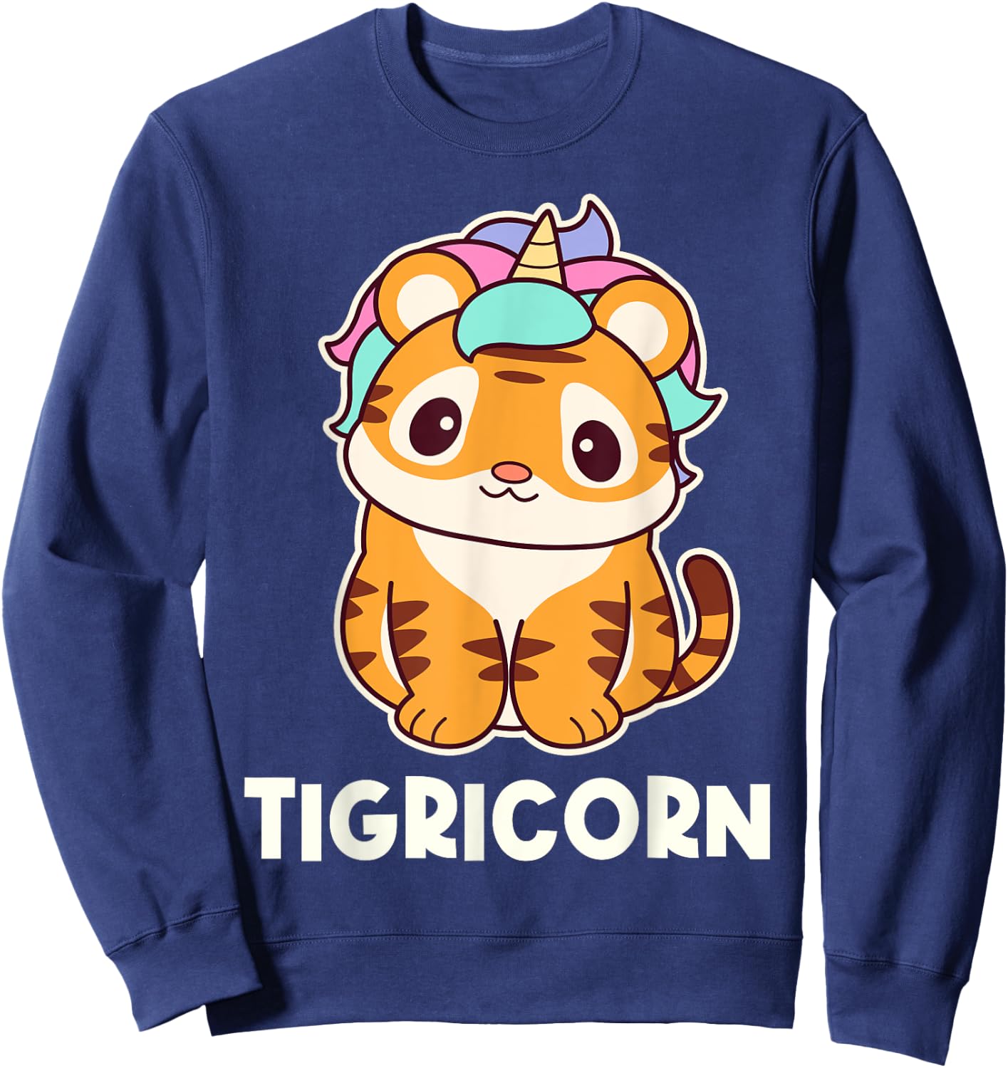 Tigricorn - Cute Unicorn Tiger Sweatshirt - Sweatshirt | Navy