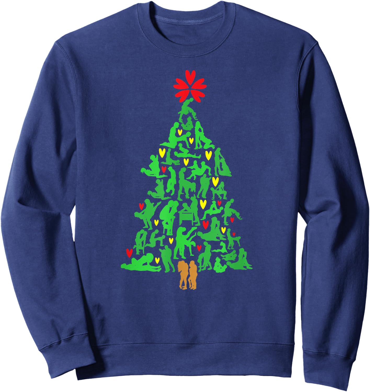 Naughty Xmas Ornaments Kamasutra Adult Humor Christmas Sweatshirt - Sweatshirt | Navy