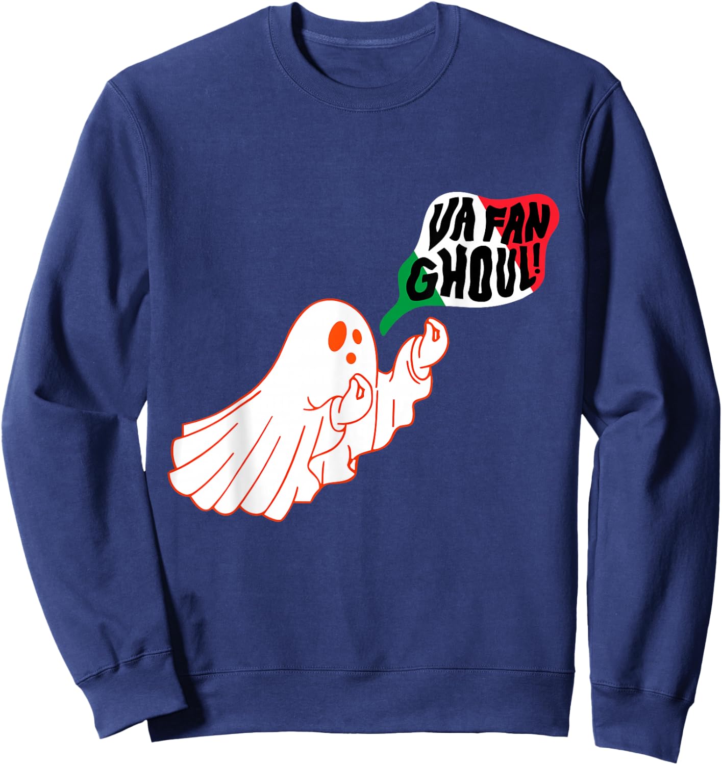 Va Fan Ghoul Italian Halloween Ghost Sweatshirt - Sweatshirt | Navy