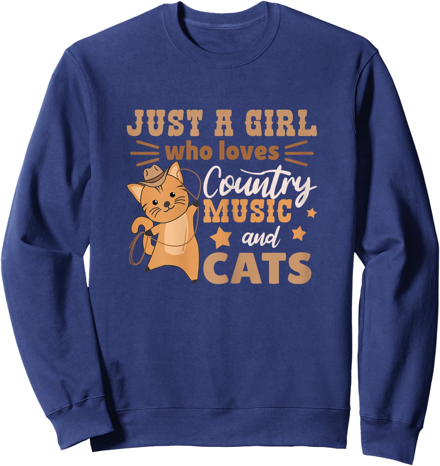 Just A Girl Who Loves Country Music And Cats Sweatshirt - Sweatshirt | Navy