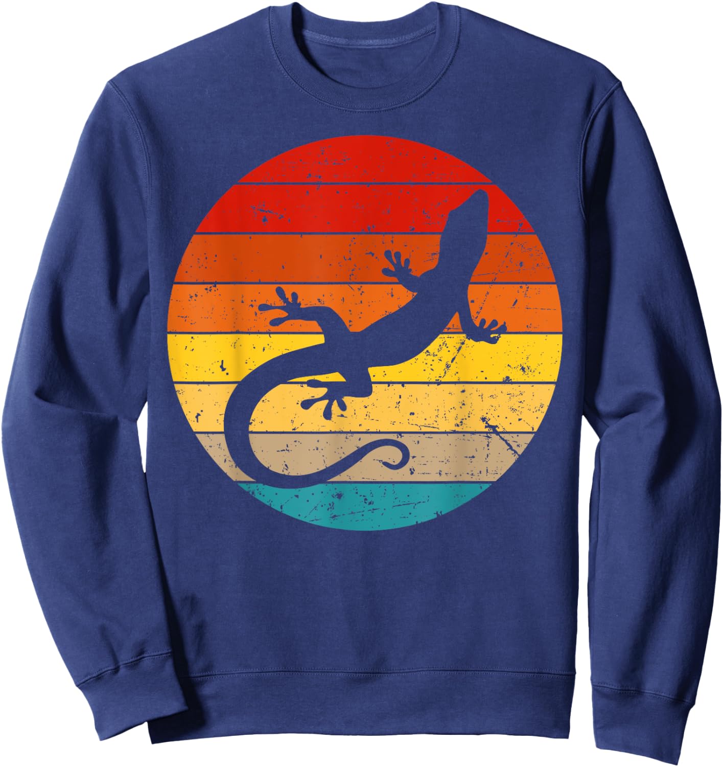 Cool Lizard Women Boy Vintage Crested Leopard Gecko Sweatshirt - Sweatshirt | Navy