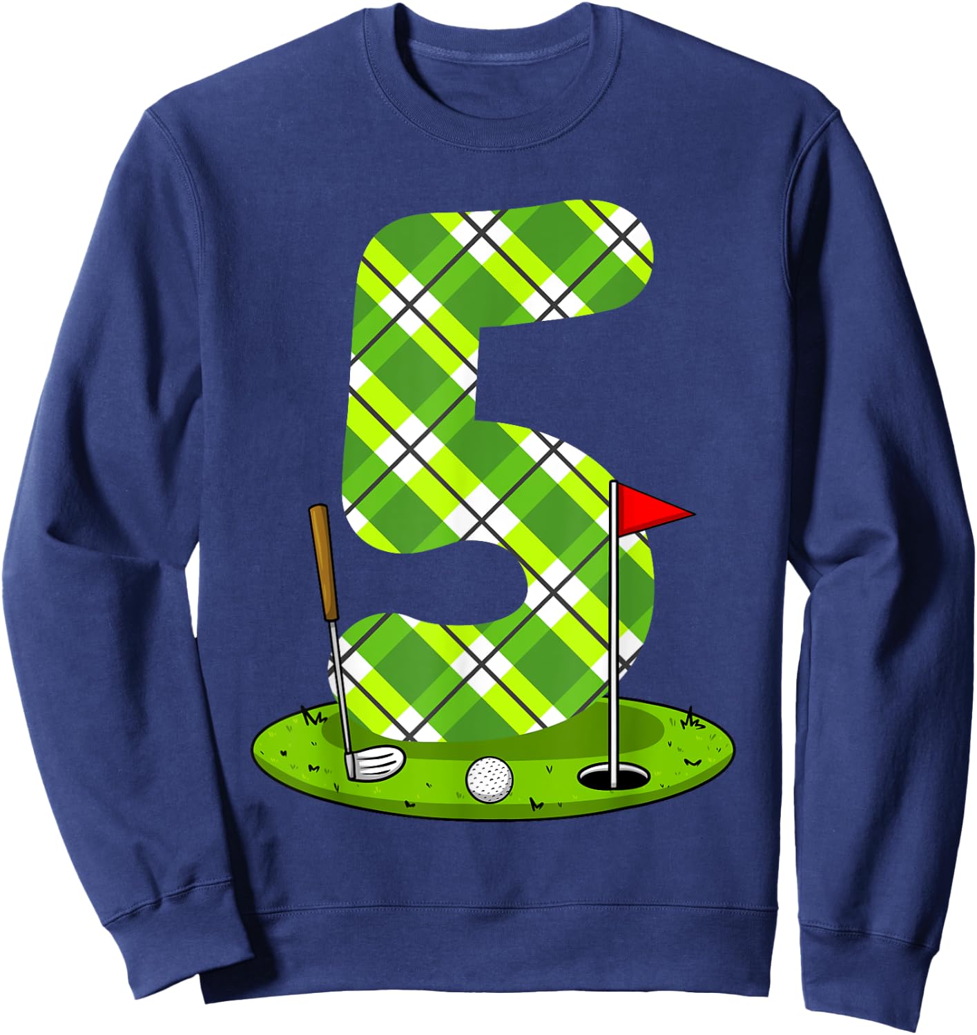 Golf Birthday Shirt For Kids 5th Birthday Party Golfer Sweatshirt - Sweatshirt | Navy