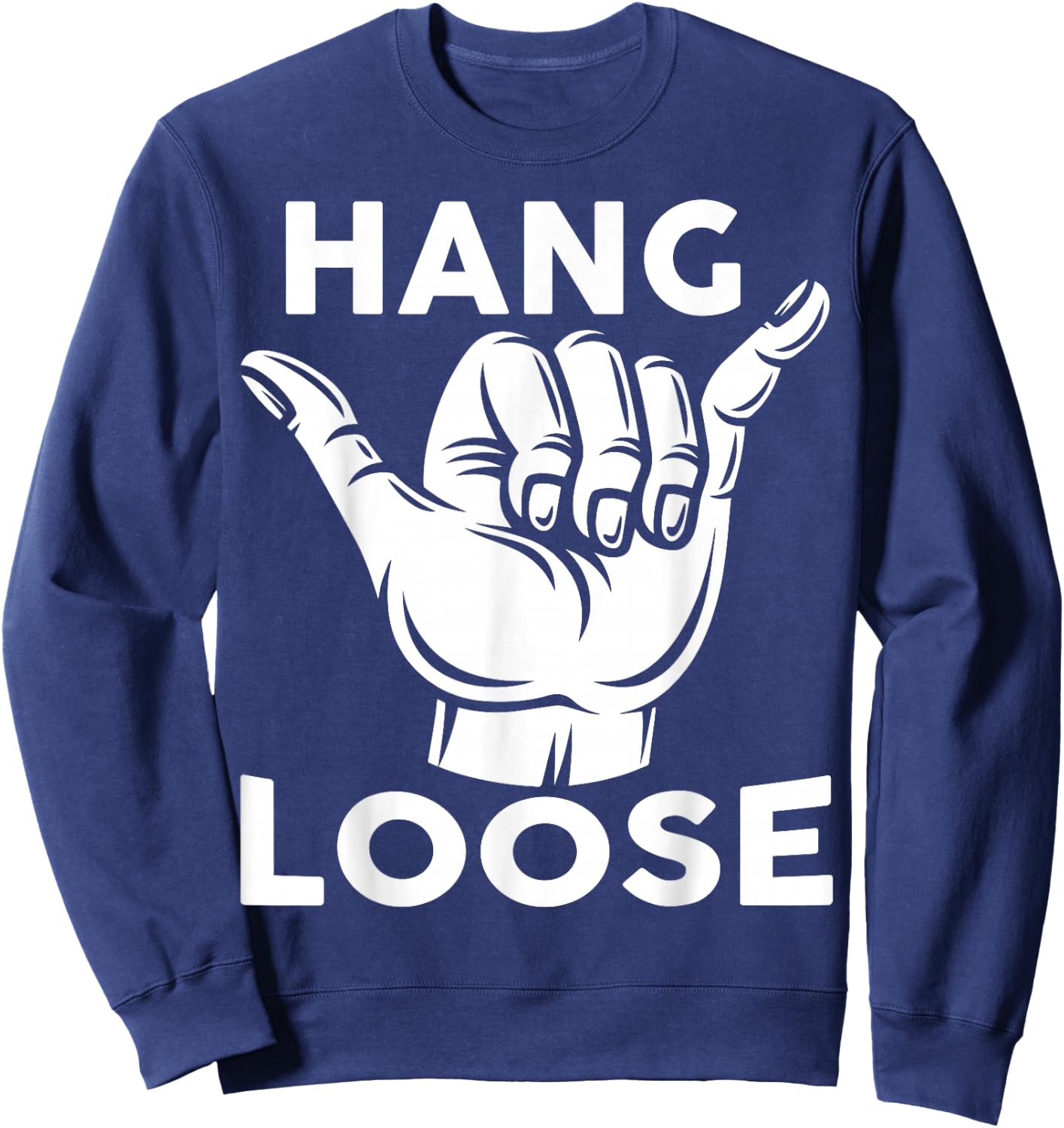 Hang Loose, Hawaii Pineapple Tiki Hawaiian Sweatshirt - Sweatshirt | Navy
