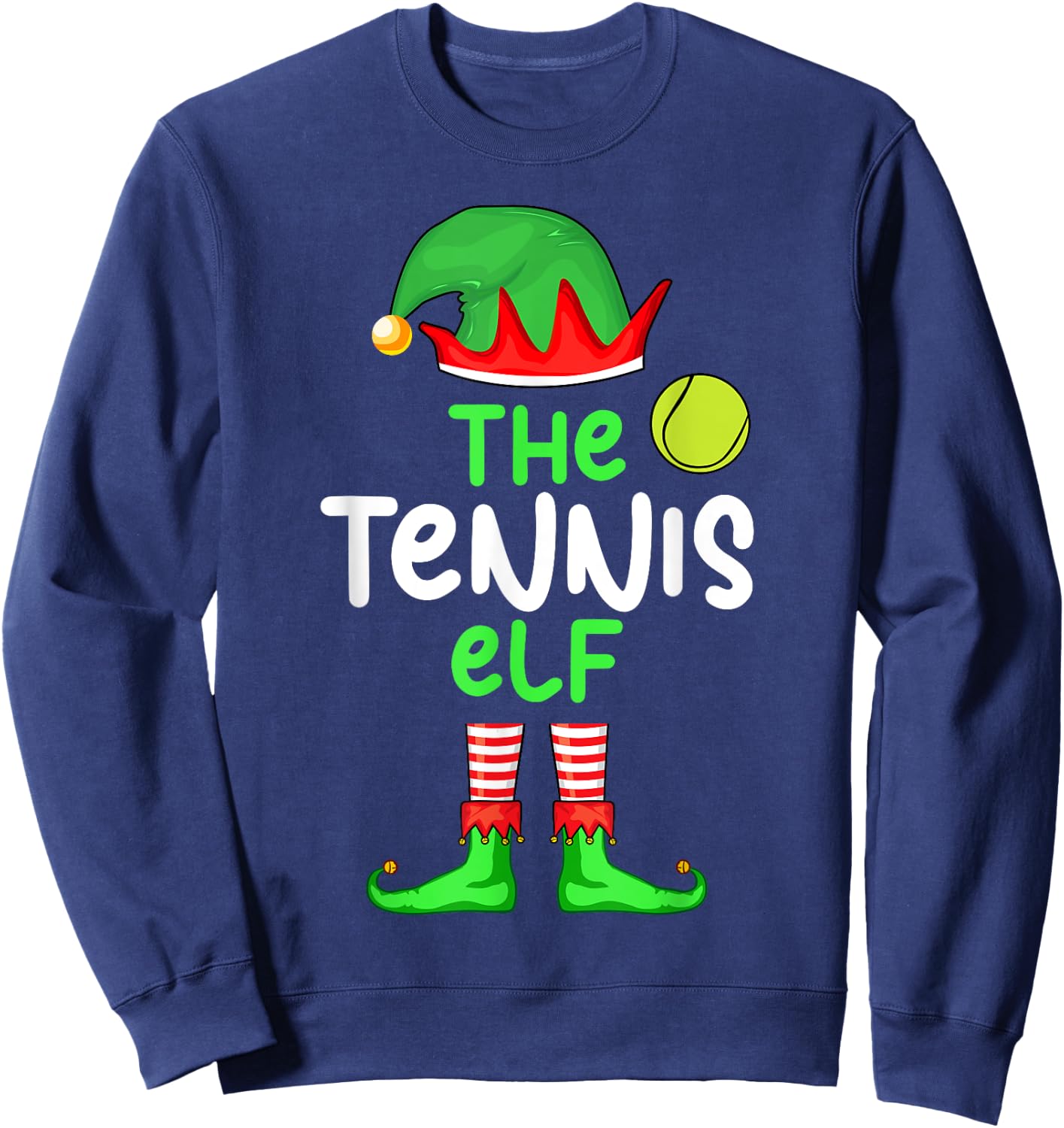 I'm The Tennis Elf Christmas Family Matching Pajama Sweatshirt - Sweatshirt | Navy