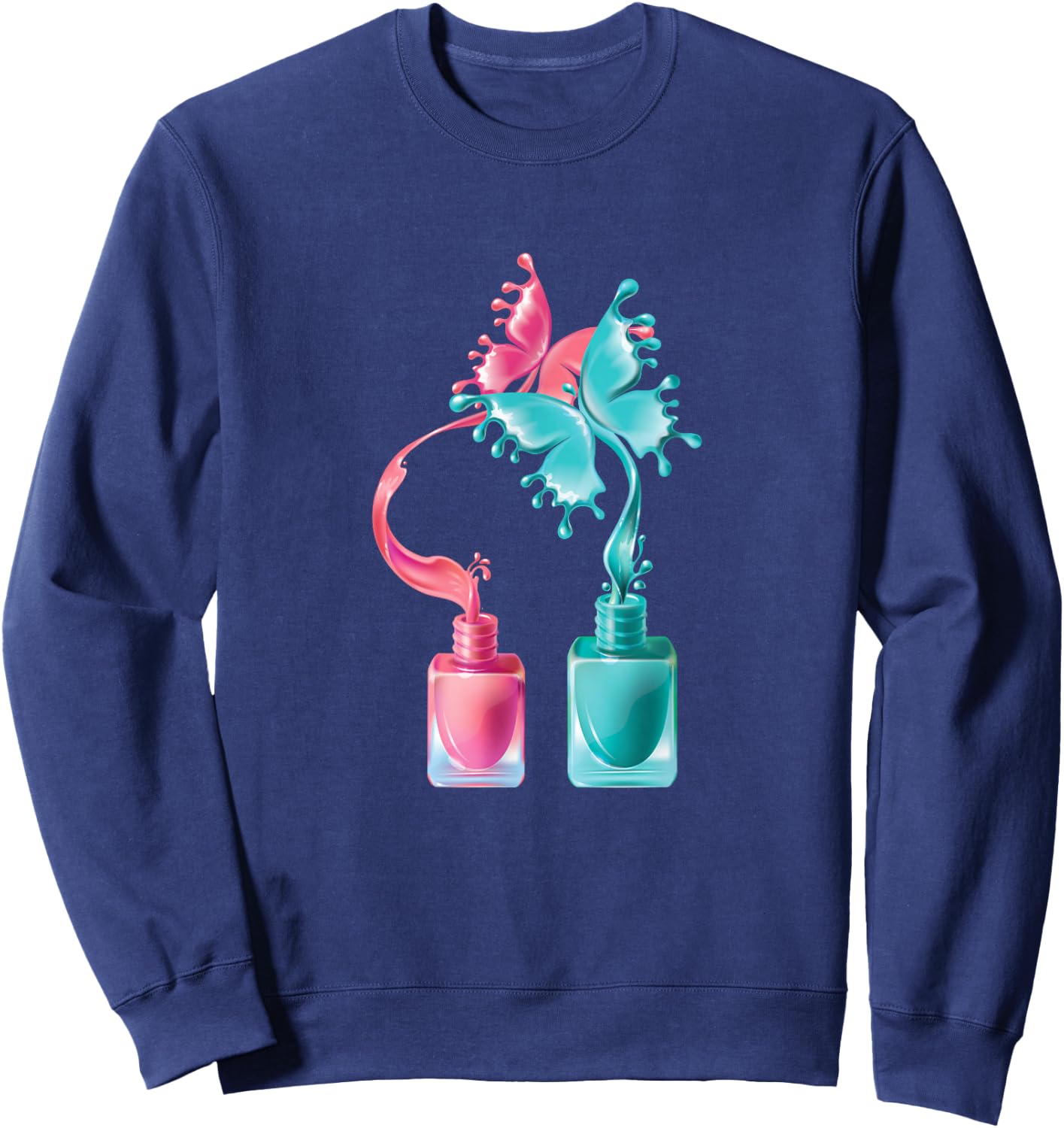 Nail Tech Artist Nail Polish Butterfly Gift Sweatshirt - Sweatshirt | Navy
