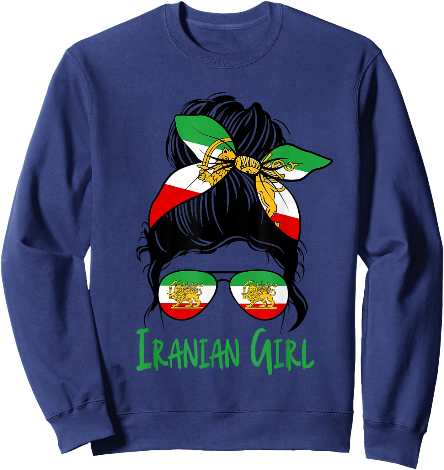 Iran Iranian For Girl Flag Lion Persian Sweatshirt - Sweatshirt | Navy