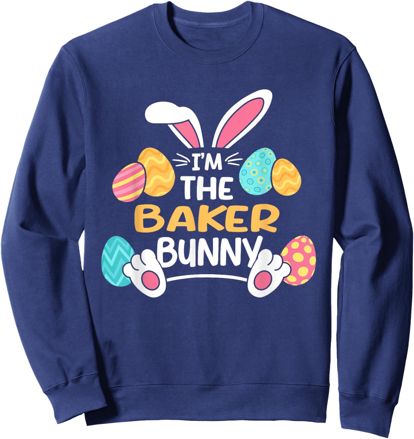 Im The Baker Bunny Baking Easter Pastry Chef Sweatshirt - Sweatshirt | Navy