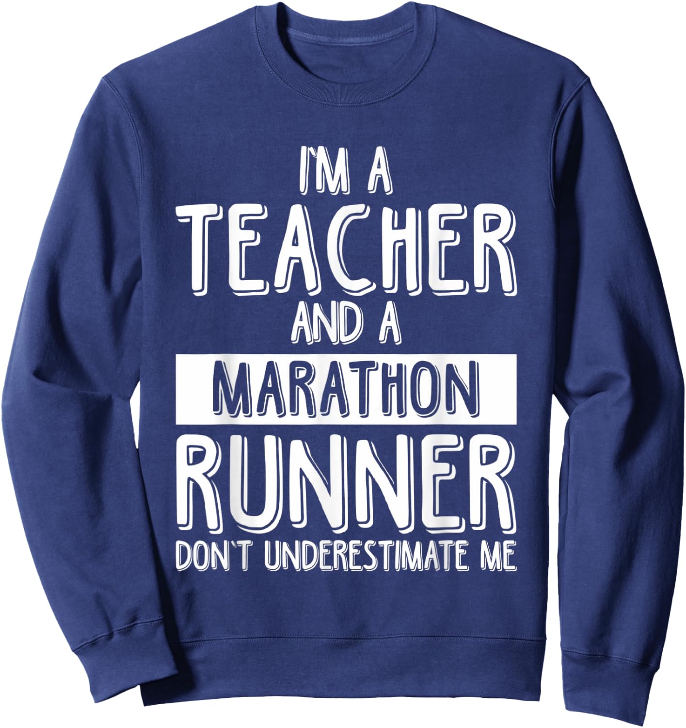 Running Teacher Marathon Funny Running Teacher Men Women Sweatshirt - Sweatshirt | Navy