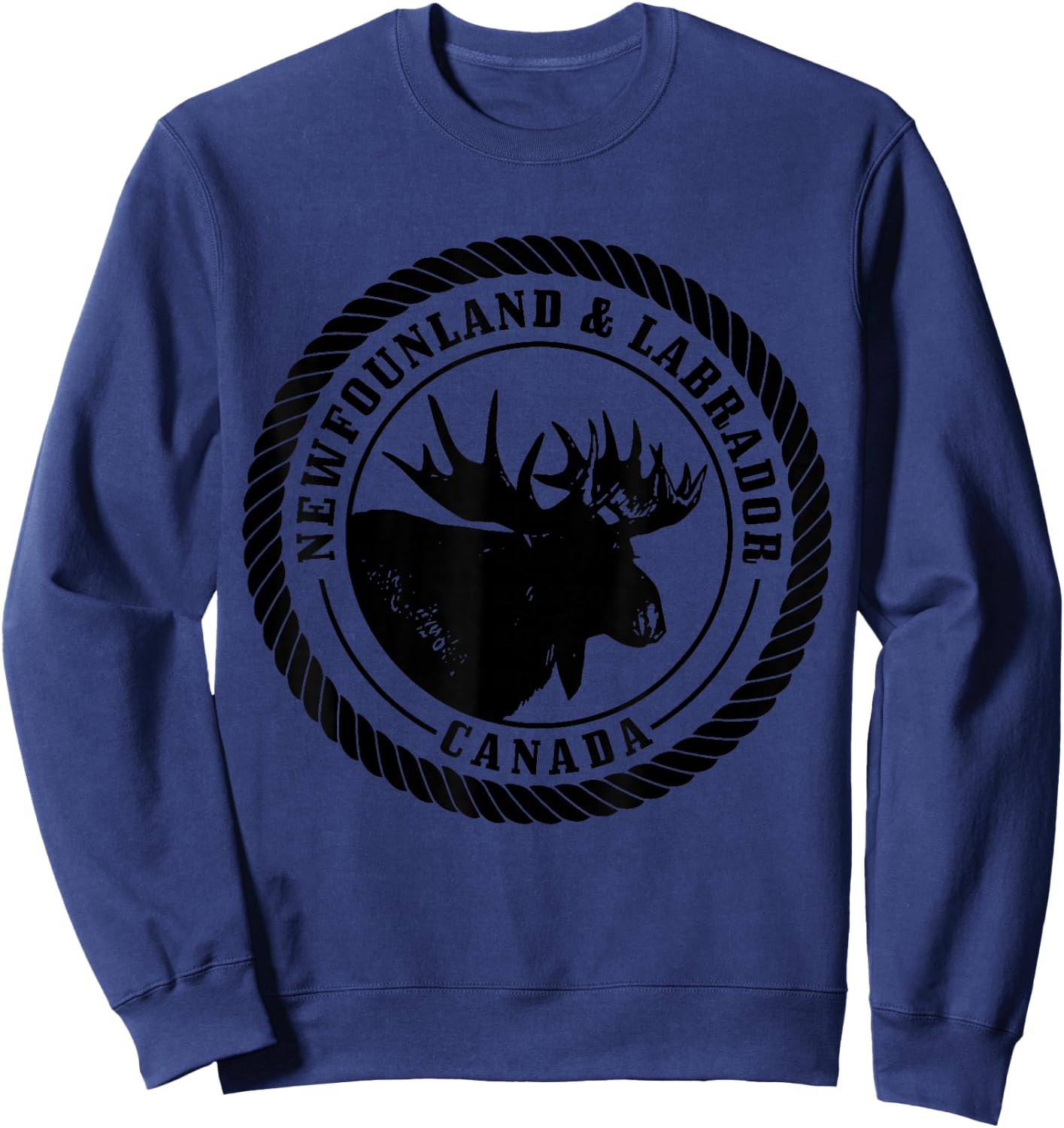 Newfoundland & Labrador Canada Moose Vintage Canadian Sweatshirt - Sweatshirt | Navy
