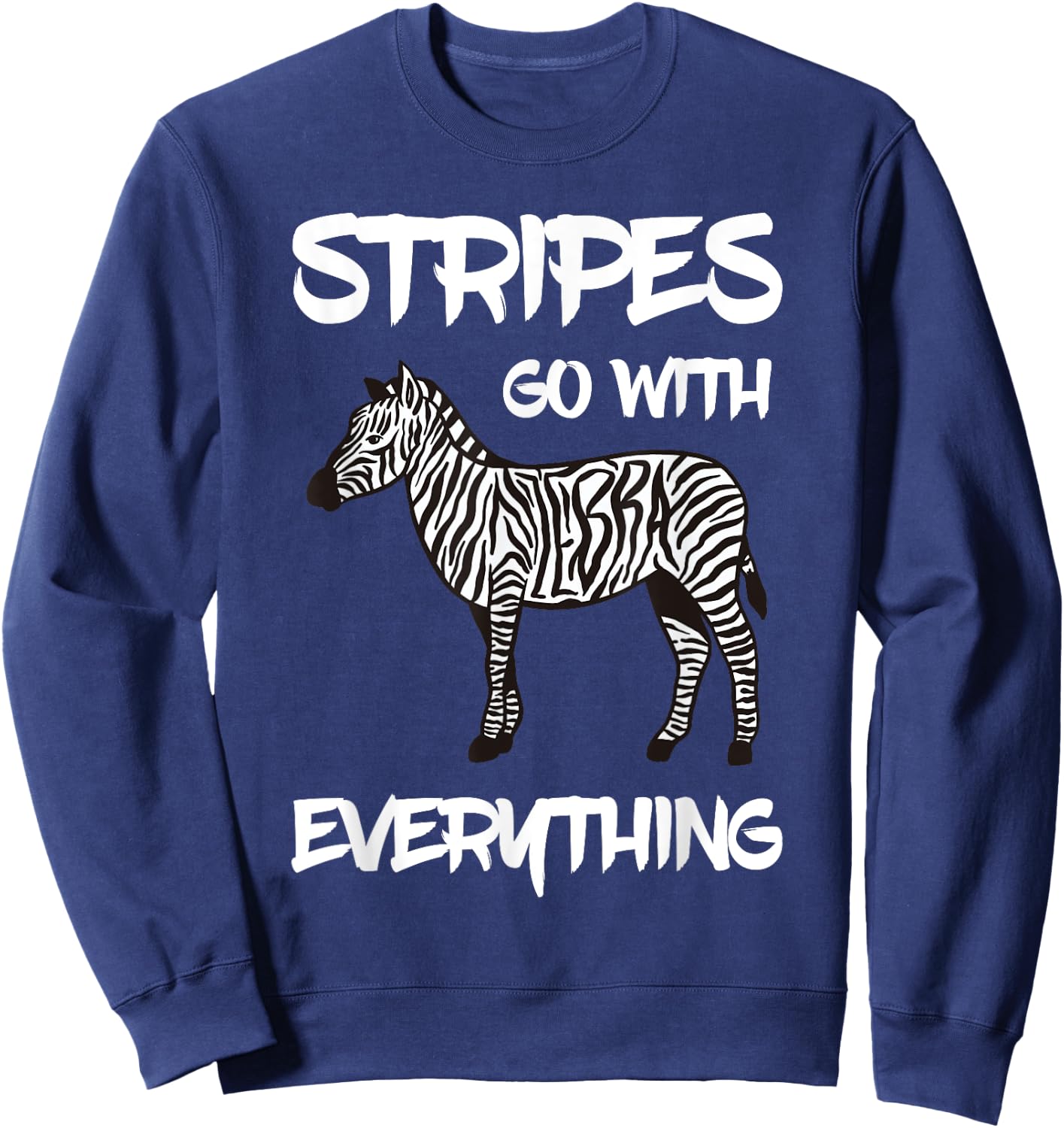 Zebra Stripes Go With Everything Zookeeper Zebra Stripe Sweatshirt - Sweatshirt | Navy