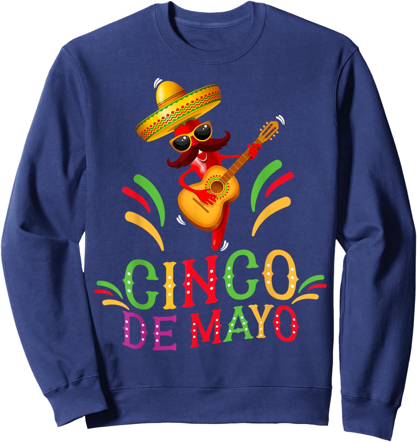 Happy 5 De Mayo Funny Camisas de 5 de mayo Mexican fiesta Sweatshirt - Sweatshirt | Navy