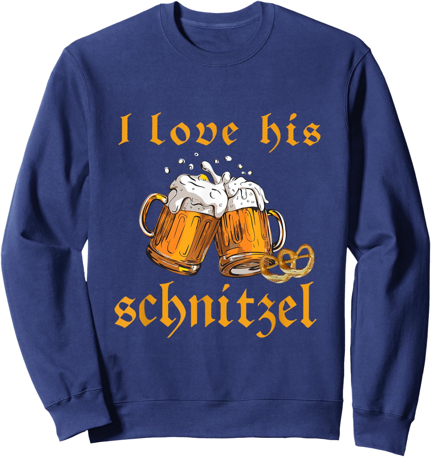 I Love His Schnitzel Oktoberfest Couple Matching Sweatshirt - Sweatshirt | Navy