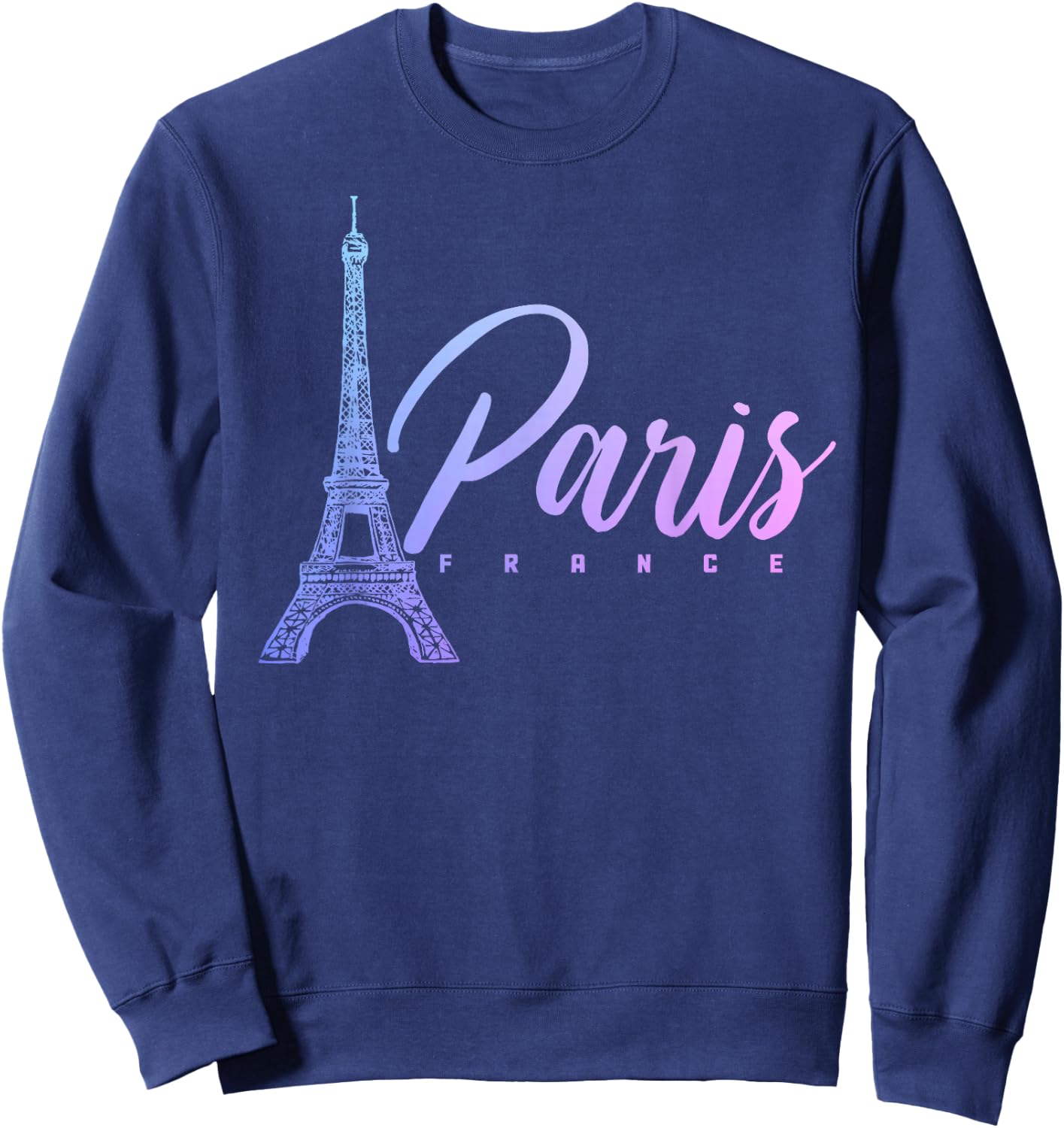 Paris France Eiffel Tower French Souvenir Vintage Sweatshirt - Sweatshirt | Navy
