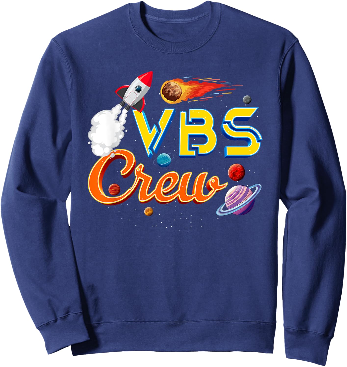 VBS Crew Back To School Space Astronaut Galaxy Jesus Sweatshirt - Sweatshirt | Navy