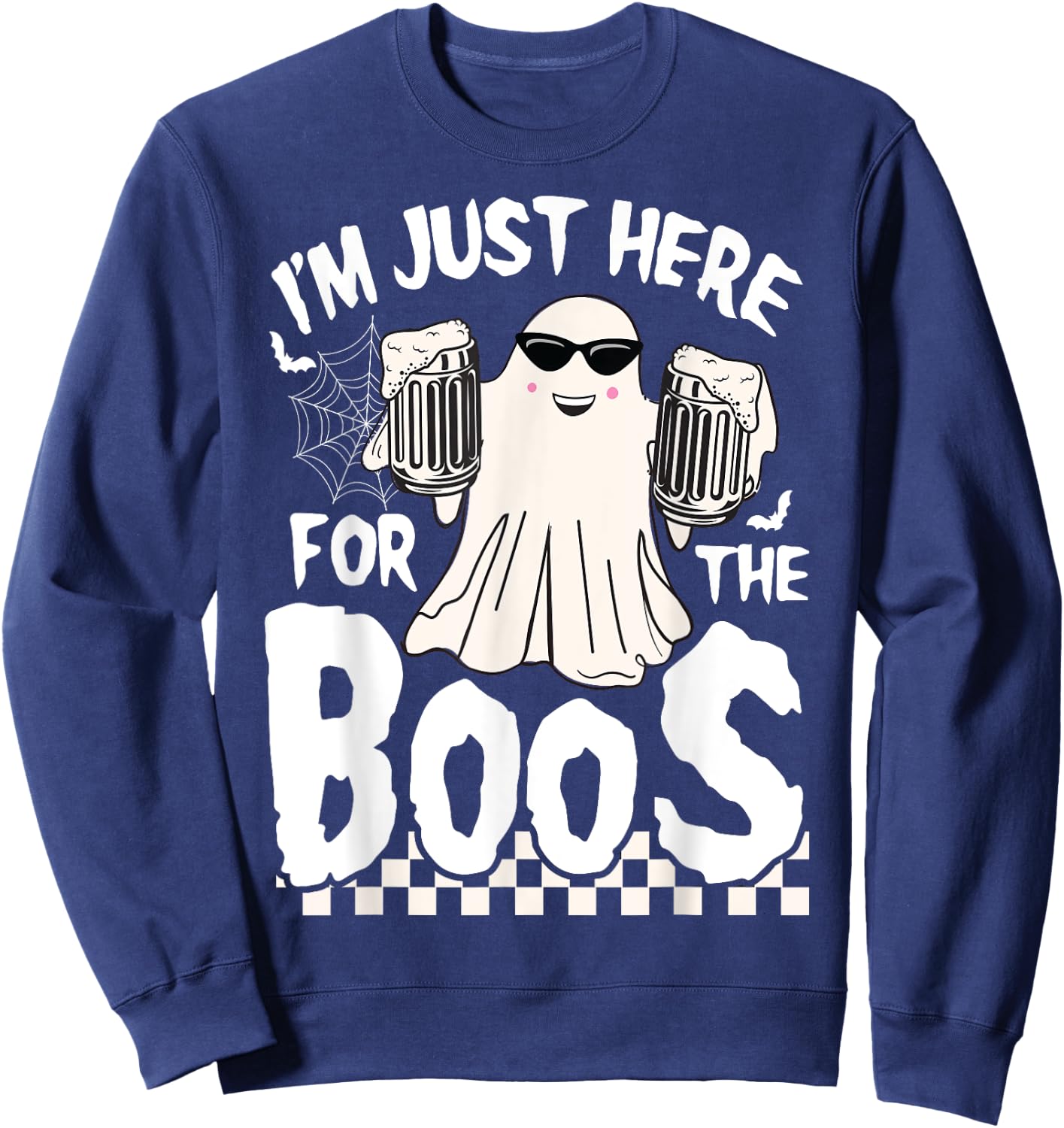 I'm Just Here For The Boos Funny Halloween Boos Ghost Sweatshirt - Sweatshirt | Navy