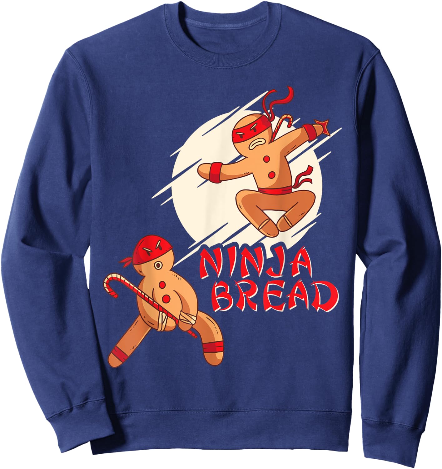 Funny Christmas Shirt for Boys Men Kids Karate Ninja Bread Sweatshirt - Sweatshirt | Navy