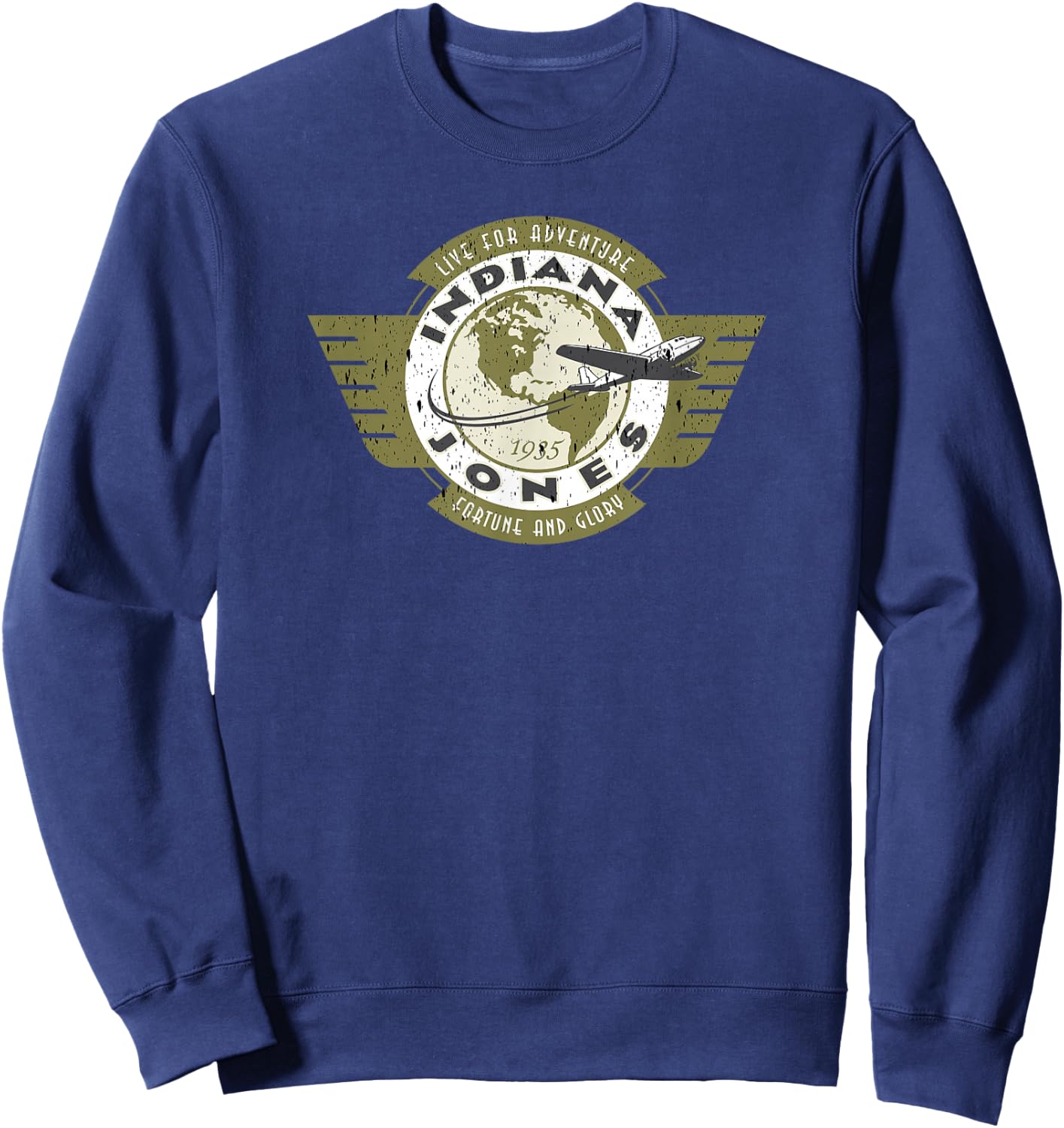 Indiana Jones and The Temple of Doom Vintage Flyer Badge Sweatshirt - Sweatshirt | Navy
